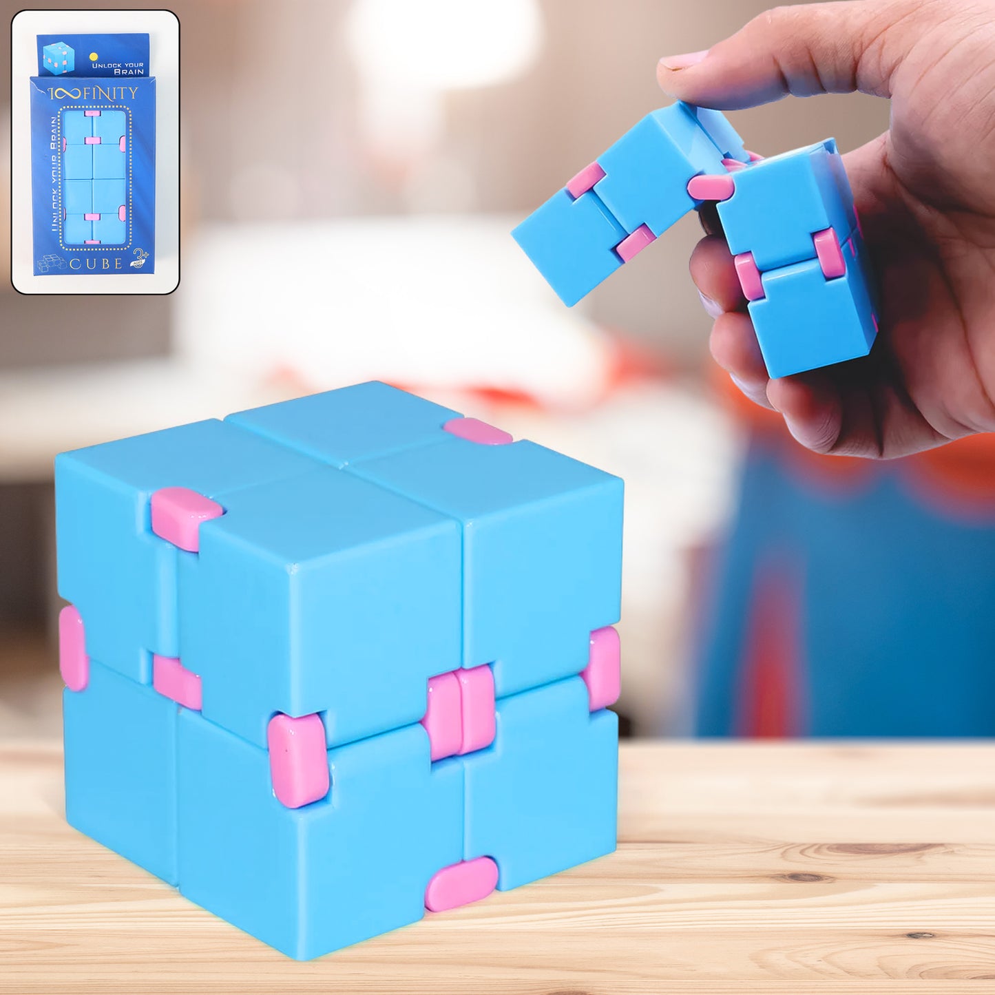 Infinity Cube Fidget Toy Stress Relief Hand Puzzle For Kids  Adults 1 Pc - Happy Price - Image 3