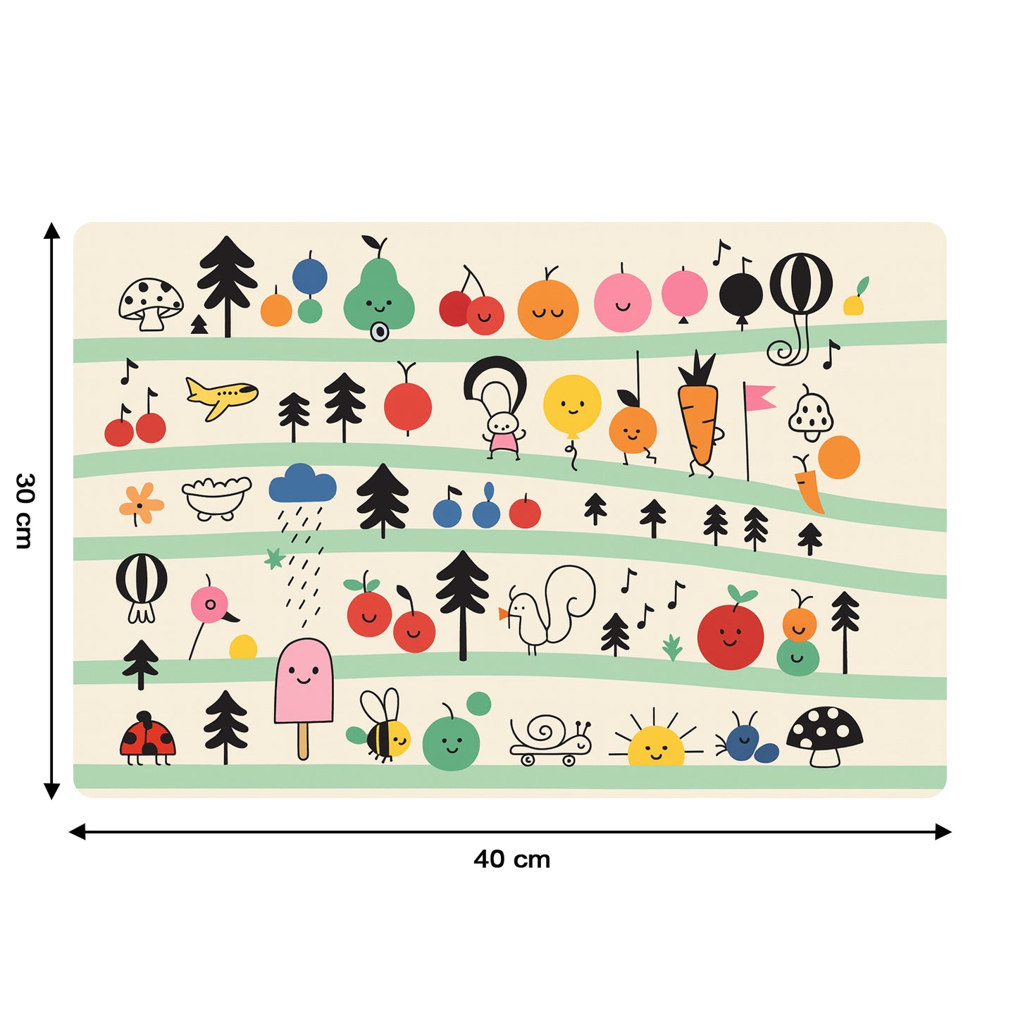 Set of 4 Kids' Cartoon Dining Table Mats - 40x30 cm, Easy Clean - Happy Price - Image 5