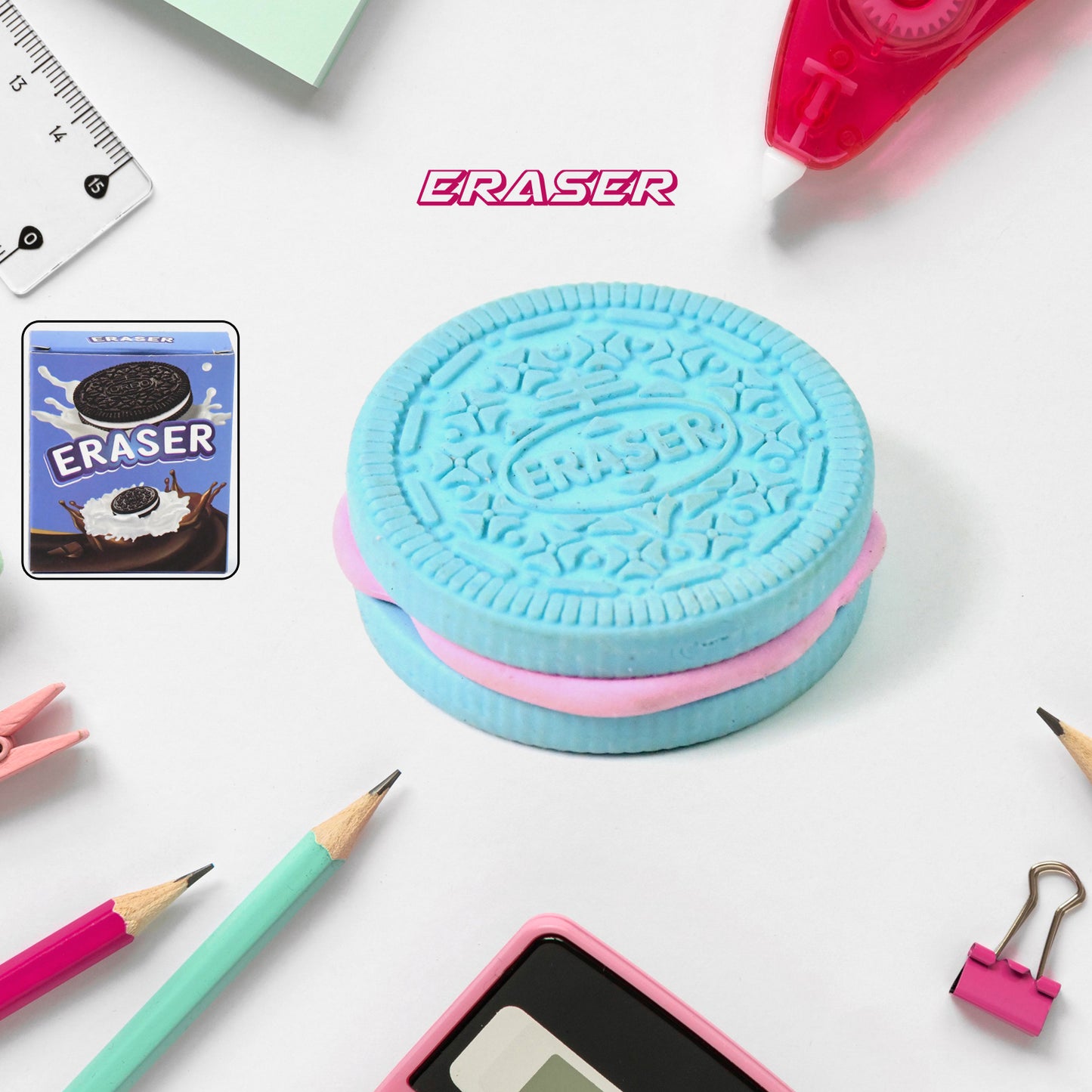 Biscuit Shape Eraser Unique Designs  Patterns (1 Pc) - Happy Price - Image 2