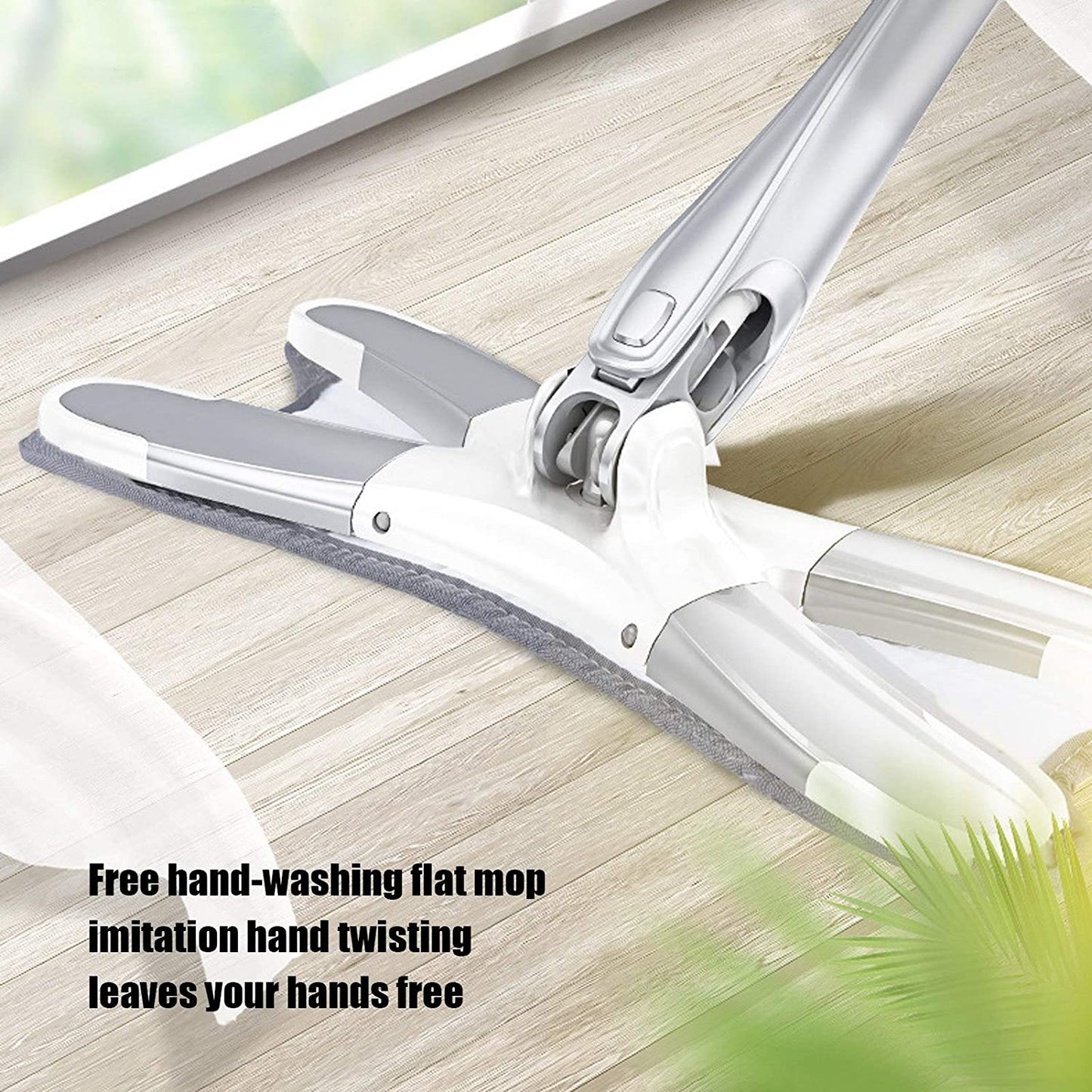 X Shape Mop Or Floor Cleaning Hands-free Squeeze Microfiber Flat Mop System 360 Flexible Head Wet And Dry Mop For Home Kitchen With 1 Super-absorbent Microfiber Pads. - Happy Price - Image 4