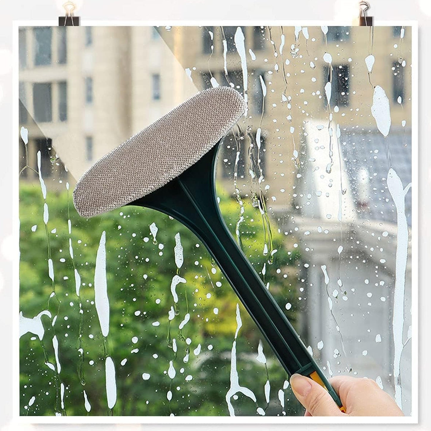 Brush 2 In 1 Mesh Cleaning Brush  Wiper With Extended Handle Window Cleaning Brush Net Cleanermagic Window Cleaner Brush Window Mesh Cleaner (1 Pc) - Happy Price - Image 4