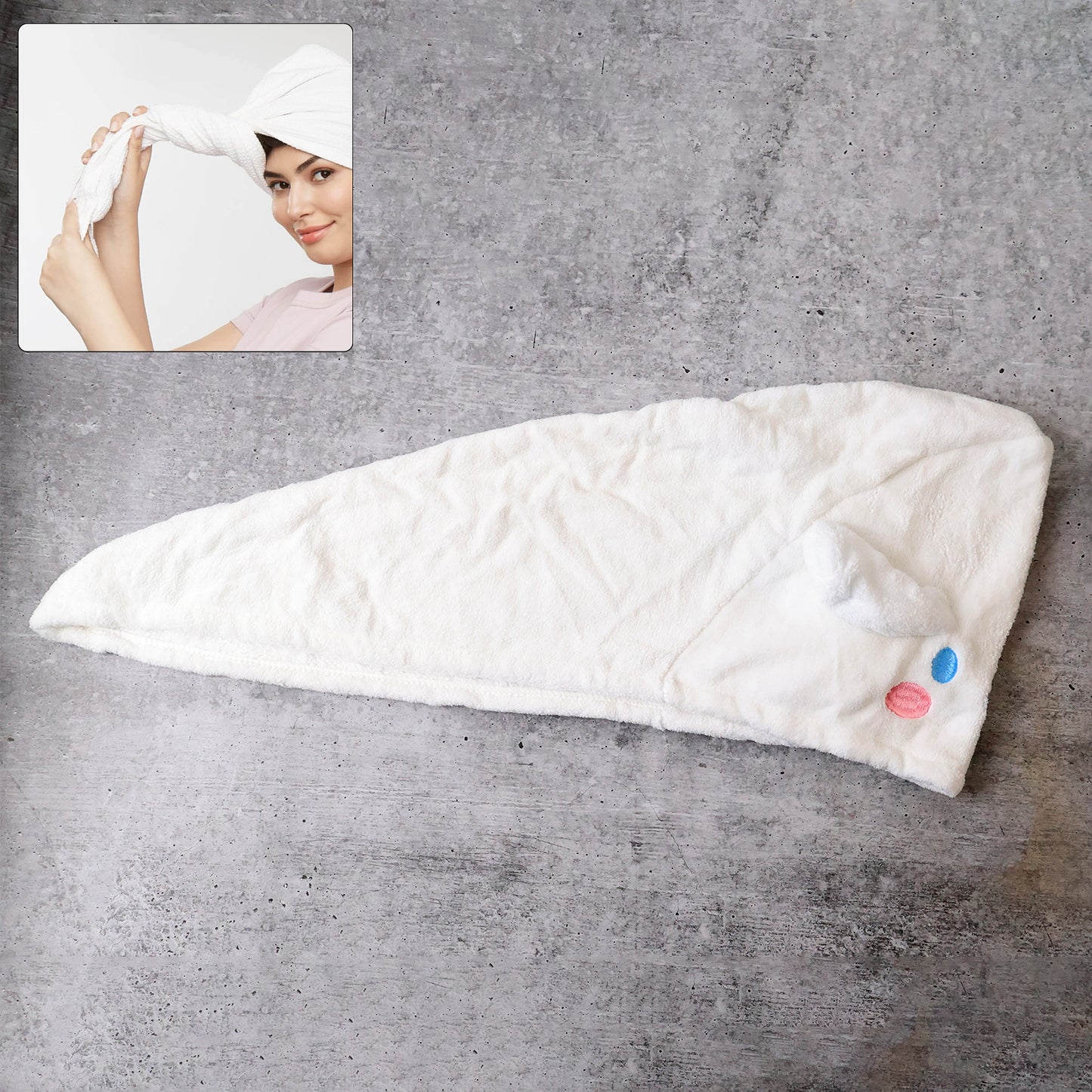 Premium Soft Microfiber Hair Drying Towel Wrap With Button (1 Pc) - Happy Price - Image 3
