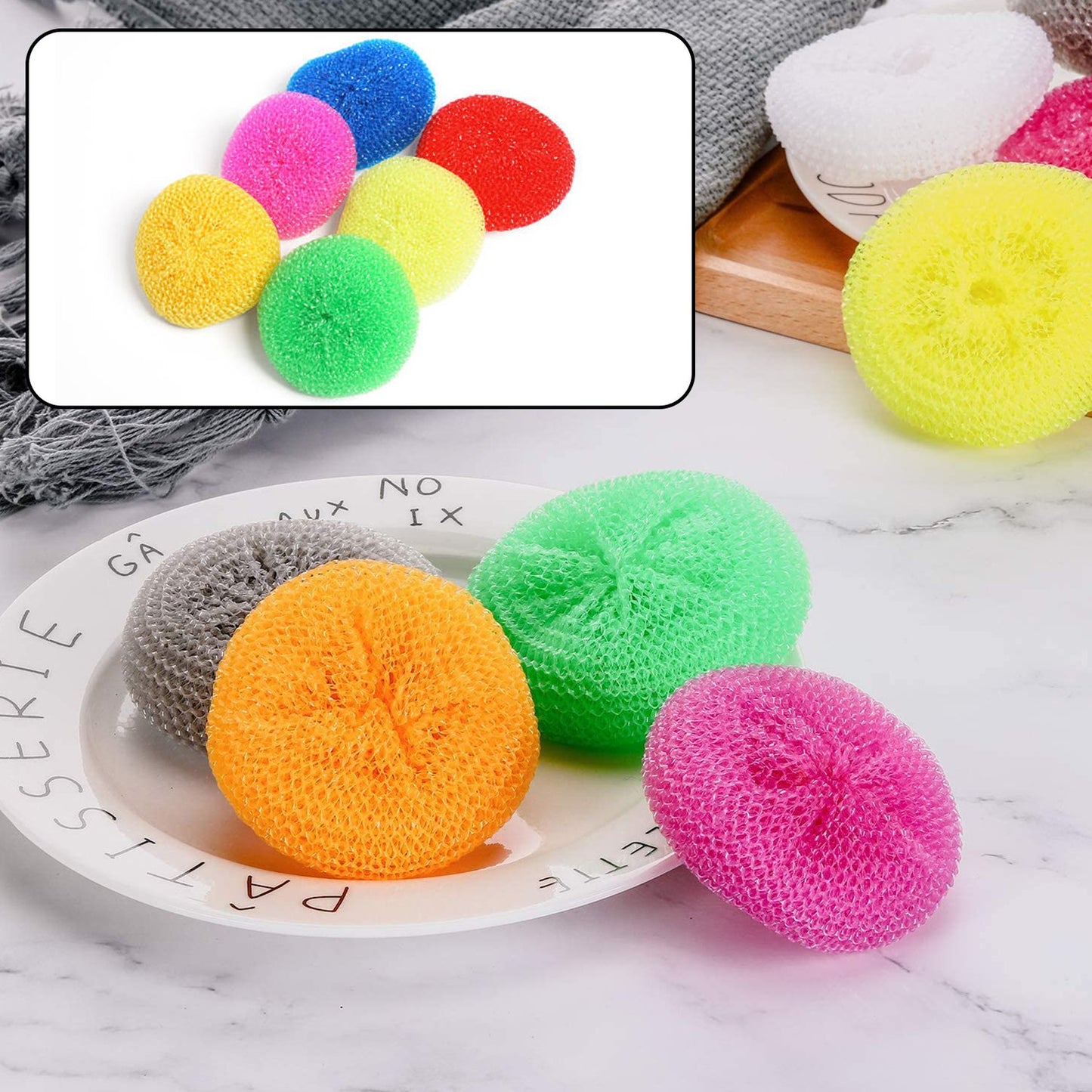 Plastic Scrubber Round Nylon Scrubbers (Pack Of 12) - Happy Price - Image 2