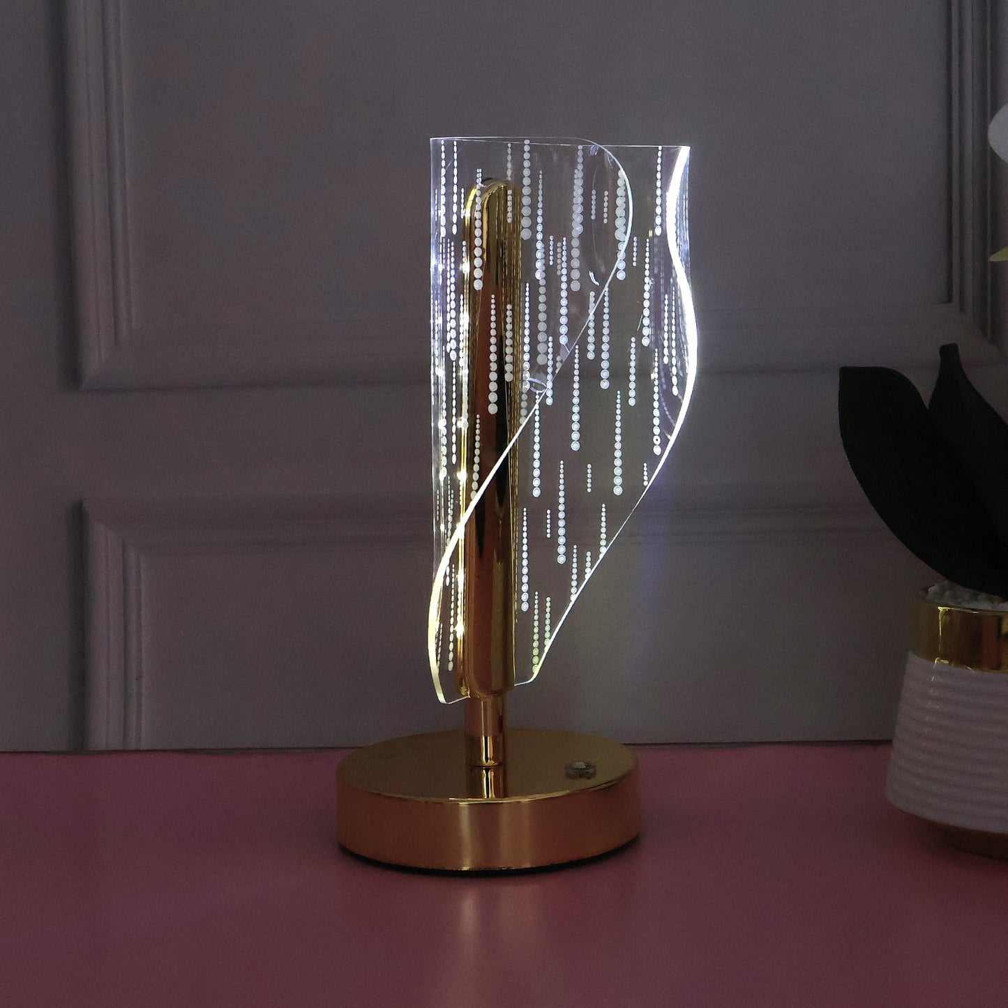 Modern Crystal Effect LED Table Lamp (1 Pc) - Warm Ambiance Light - Happy Price - Image 5