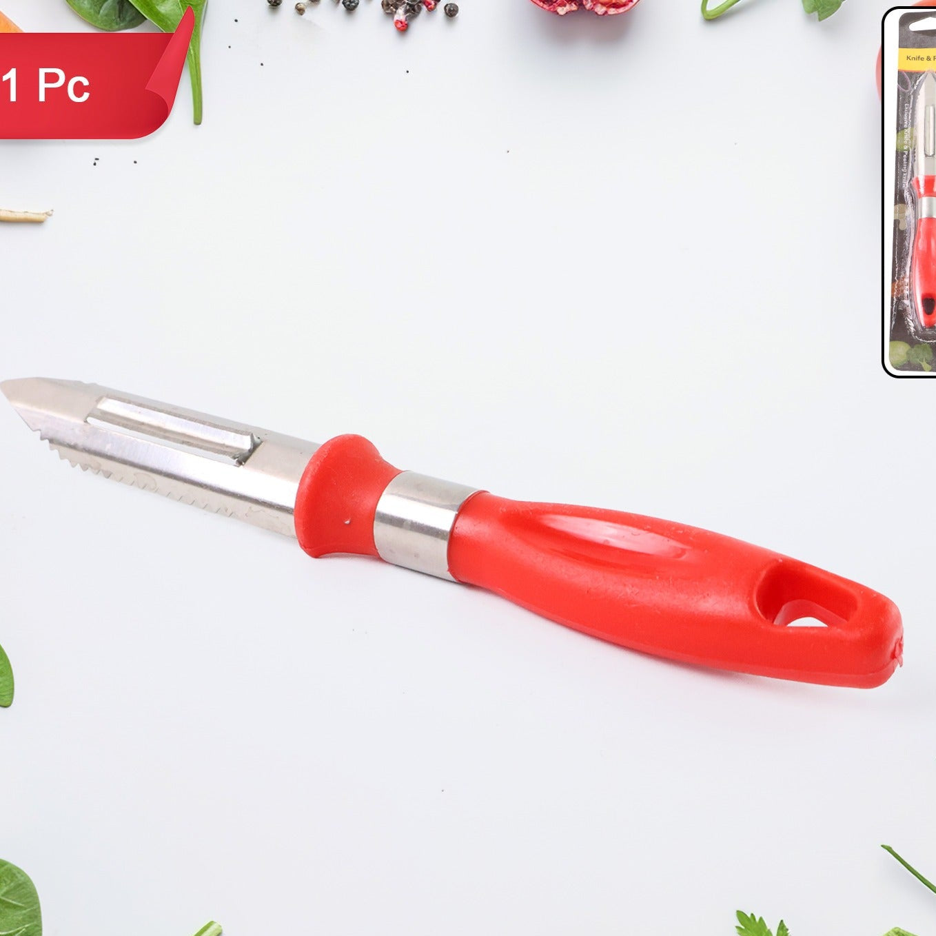 Multipurpose 2-in-1 Stainless Steel Knife  Peeler (1 Pc) - Happy Price - Image 1