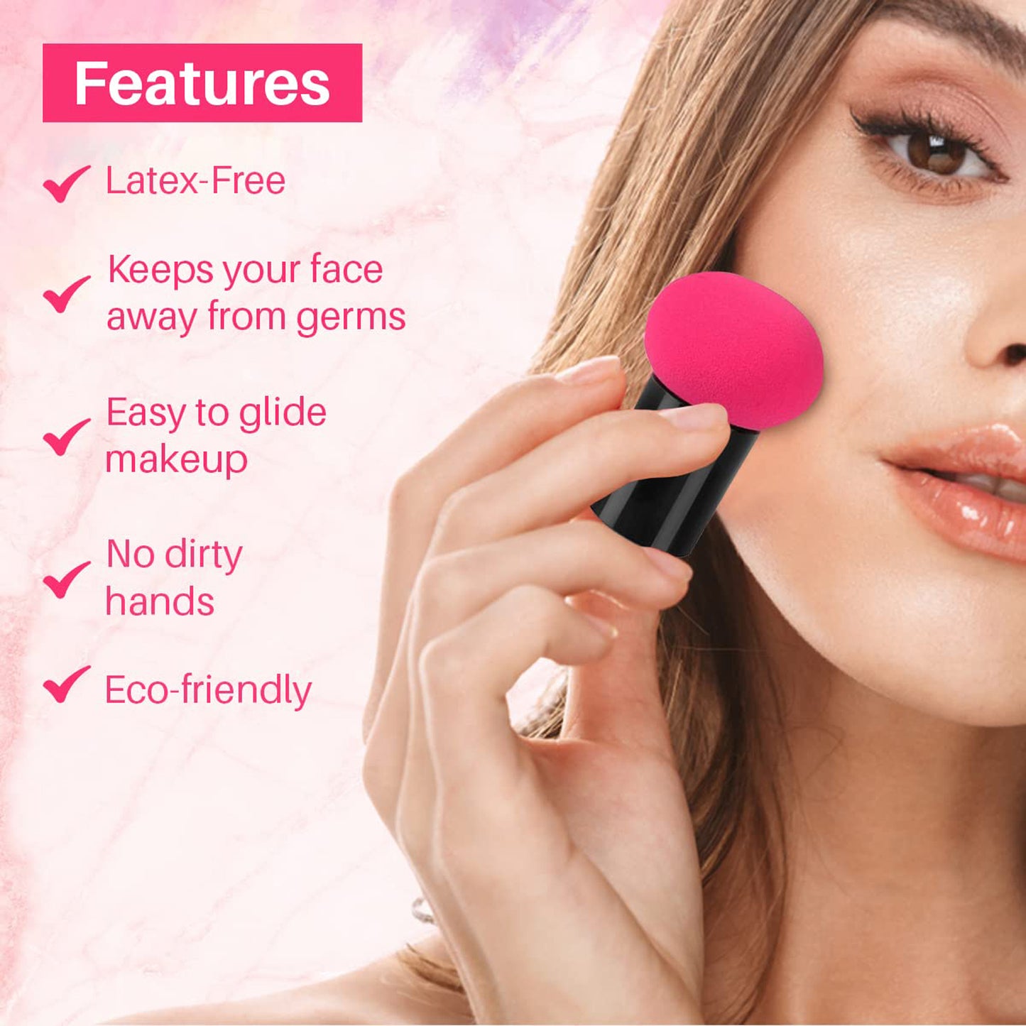 Professional Makeup Sponge Puff With Handle (1 Pc) - Happy Price - Image 5