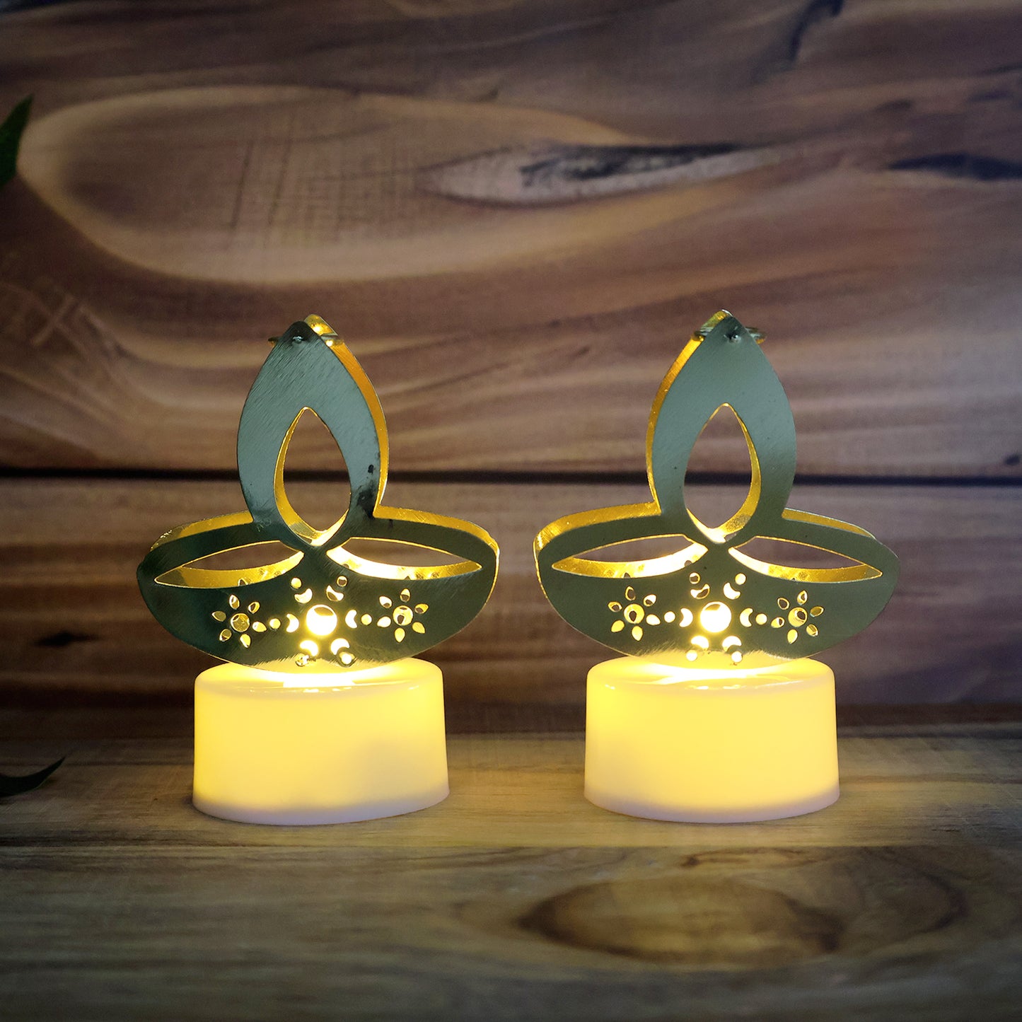 12 Pc Golden Diya LED Tealight Candles - Flameless Decorative Lights for Home & Festivals - Happy Price - Image 5