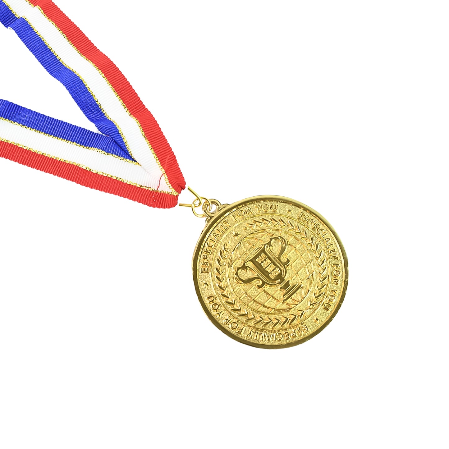 Gold Metal Medal With Tricolor Ribbon (1 Pc) - Happy Price - Image 2