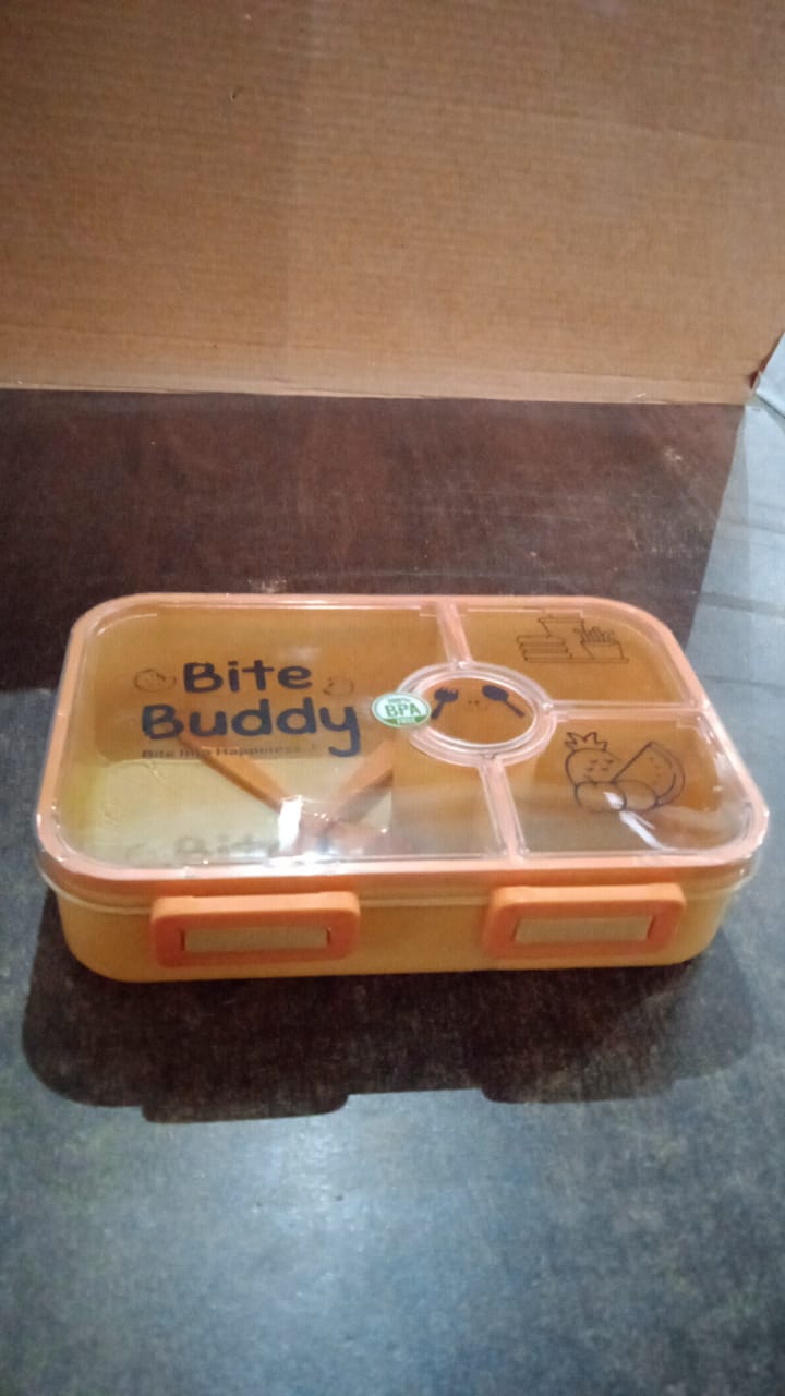 Bite Buddy 4-compartment Leak-resistant Plastic Lunch Box With Spoon  Fork - Happy Price - Image 7