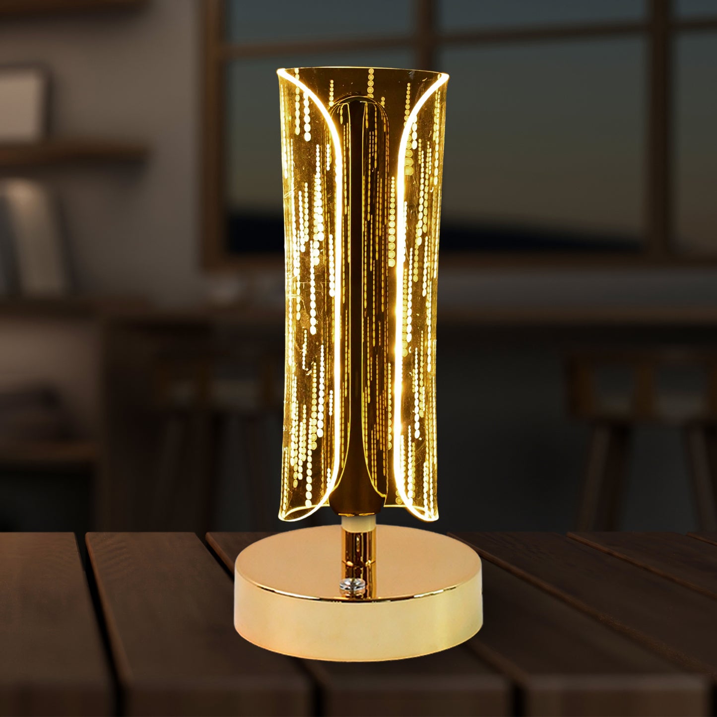 Crystal Cylinder LED Table Lamp with USB Charging - Modern Bedside Decor Light (1 Pc) - Happy Price - Image 3