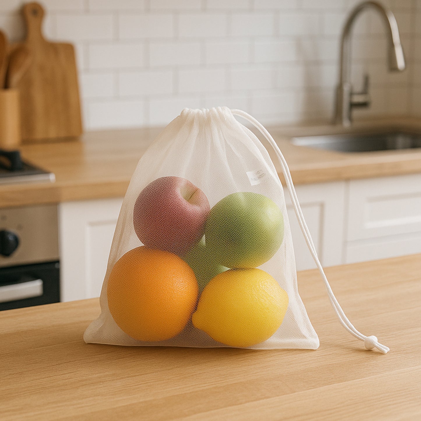 Reusable Transparent Drawstring Mesh Storage Bag (1 Pc) - Happy Price - Image 6