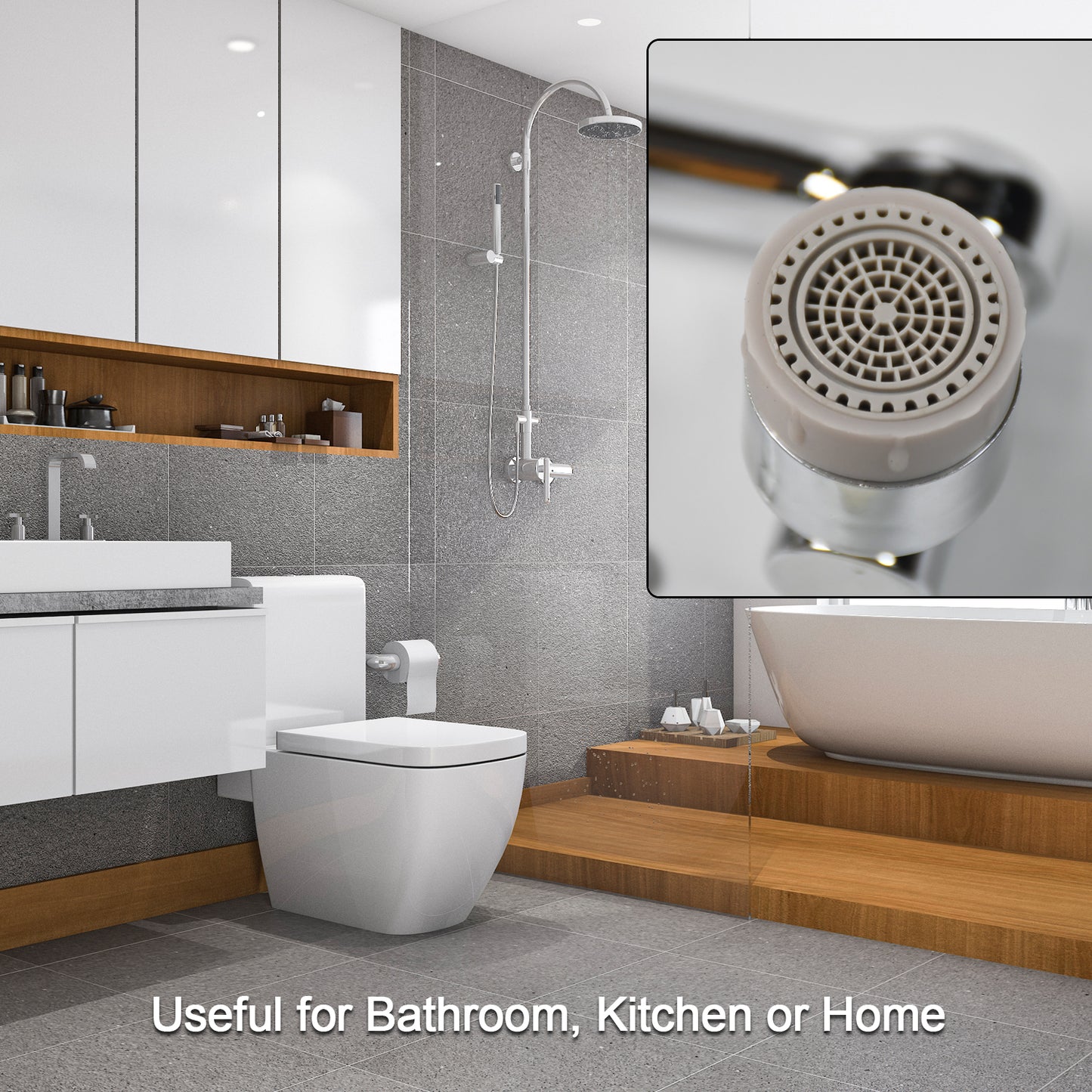 Splash Faucet Filter Faucet 1080 Rotating Faucet Sprayer Head Double O-ring Design Movable Tap Water Saving Sink Aerator Extender For Bathroom Kitchen ( Loose ) - Happy Price - Image 7