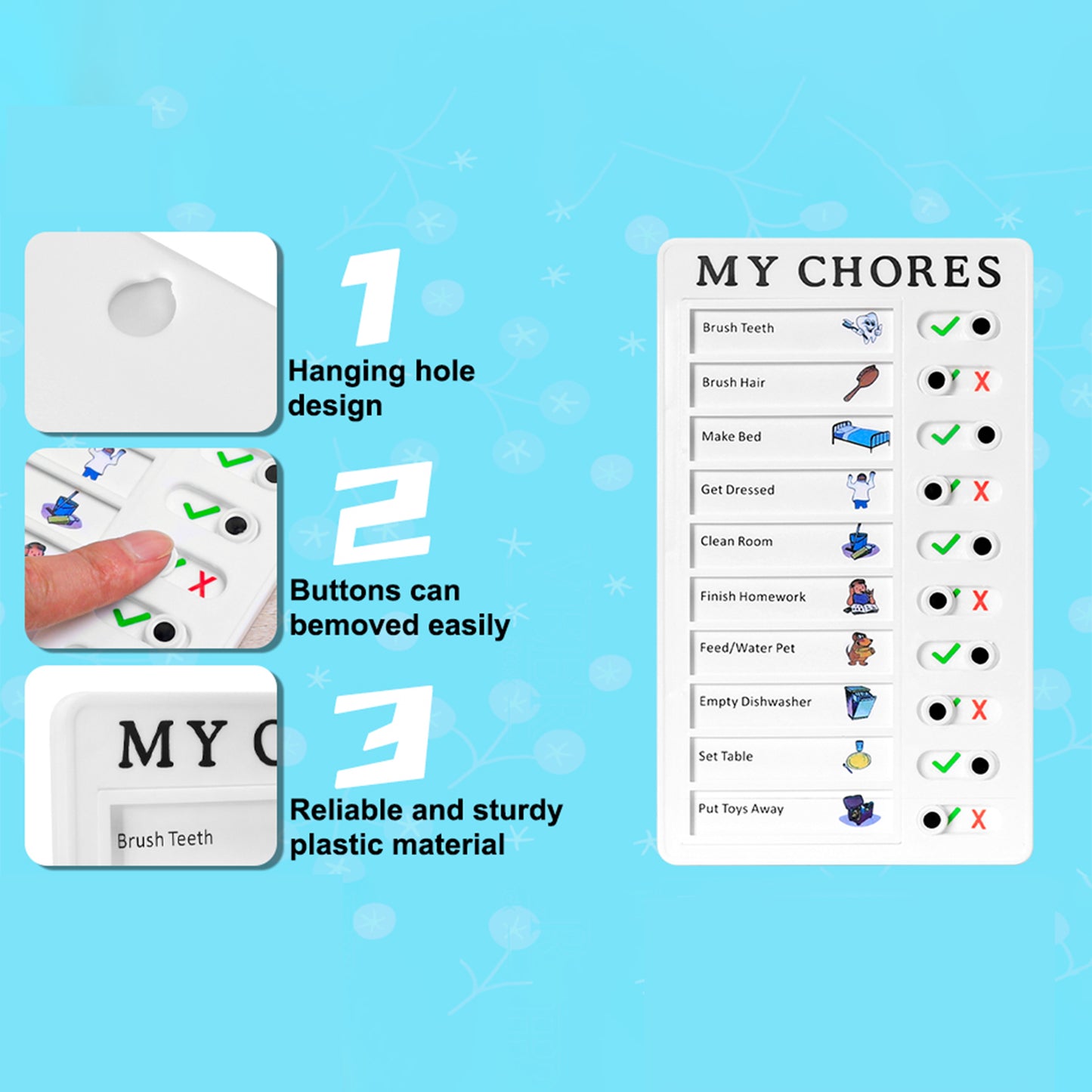 Portable My Chores Home Note Board Management Planning Memo Boards Reminding Time. (Size - 20x12cm) - Happy Price - Image 9