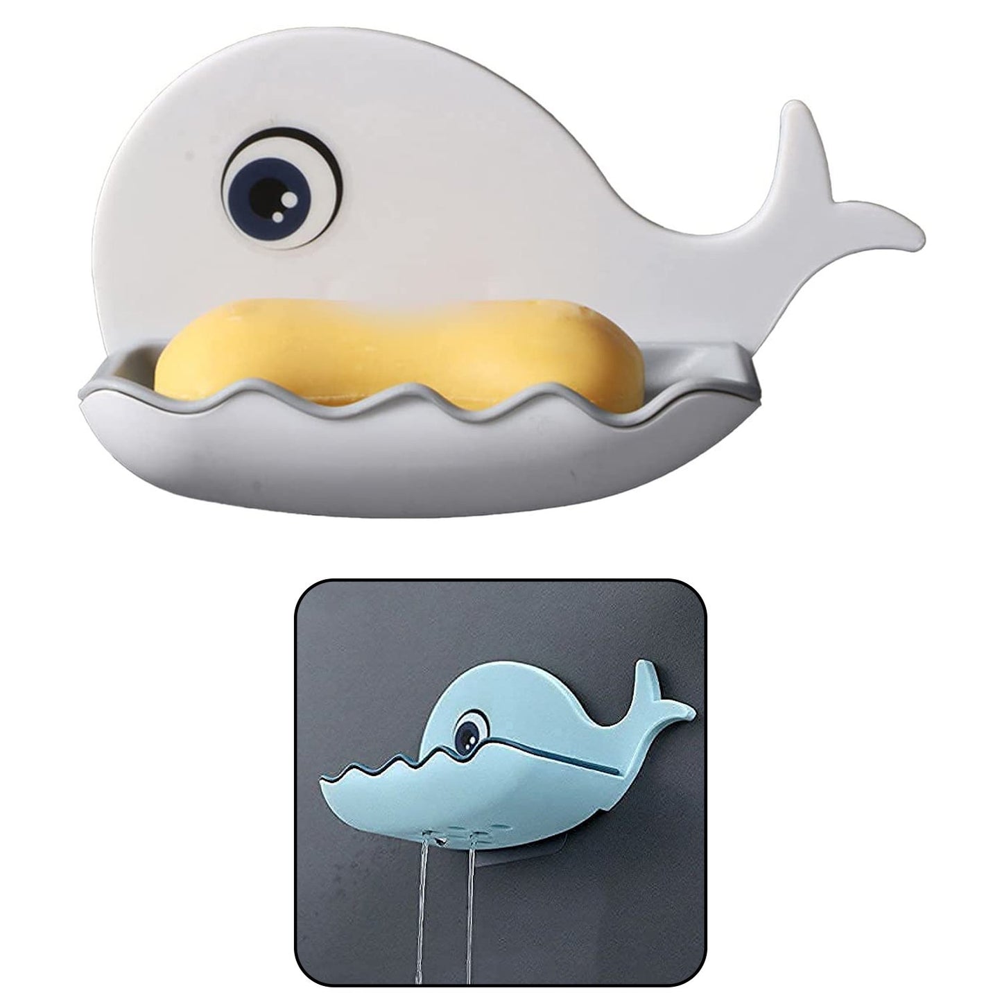 Fish Shape Soap Dish Adhesive Waterproof Wall Mounted Bar Soap Dish Holder  (Pack Of 2pc) - Happy Price - Image 6