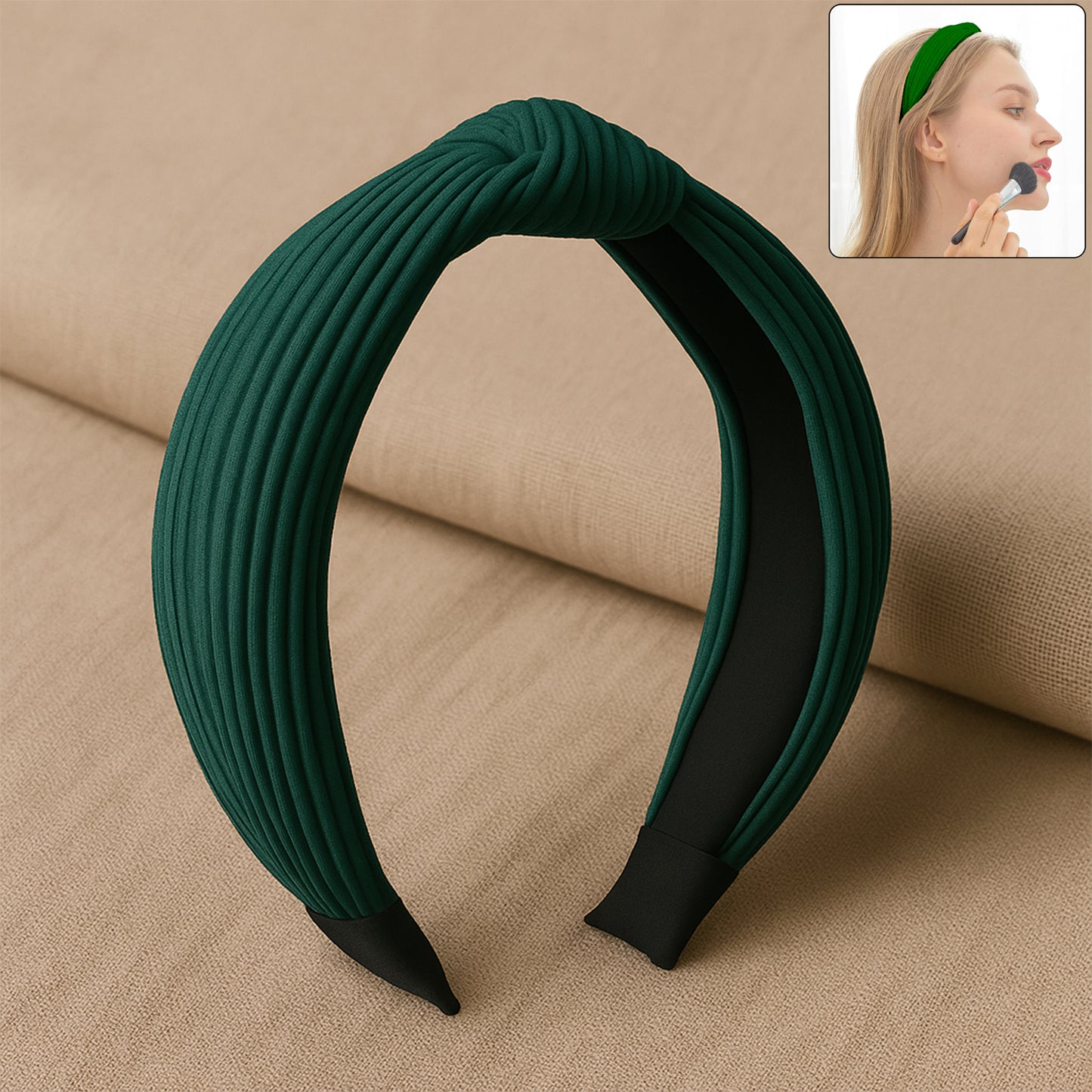 Womens Ribbed Texture Knot Design Hairband (1 Pc  Mix Design) - Happy Price - Image 2