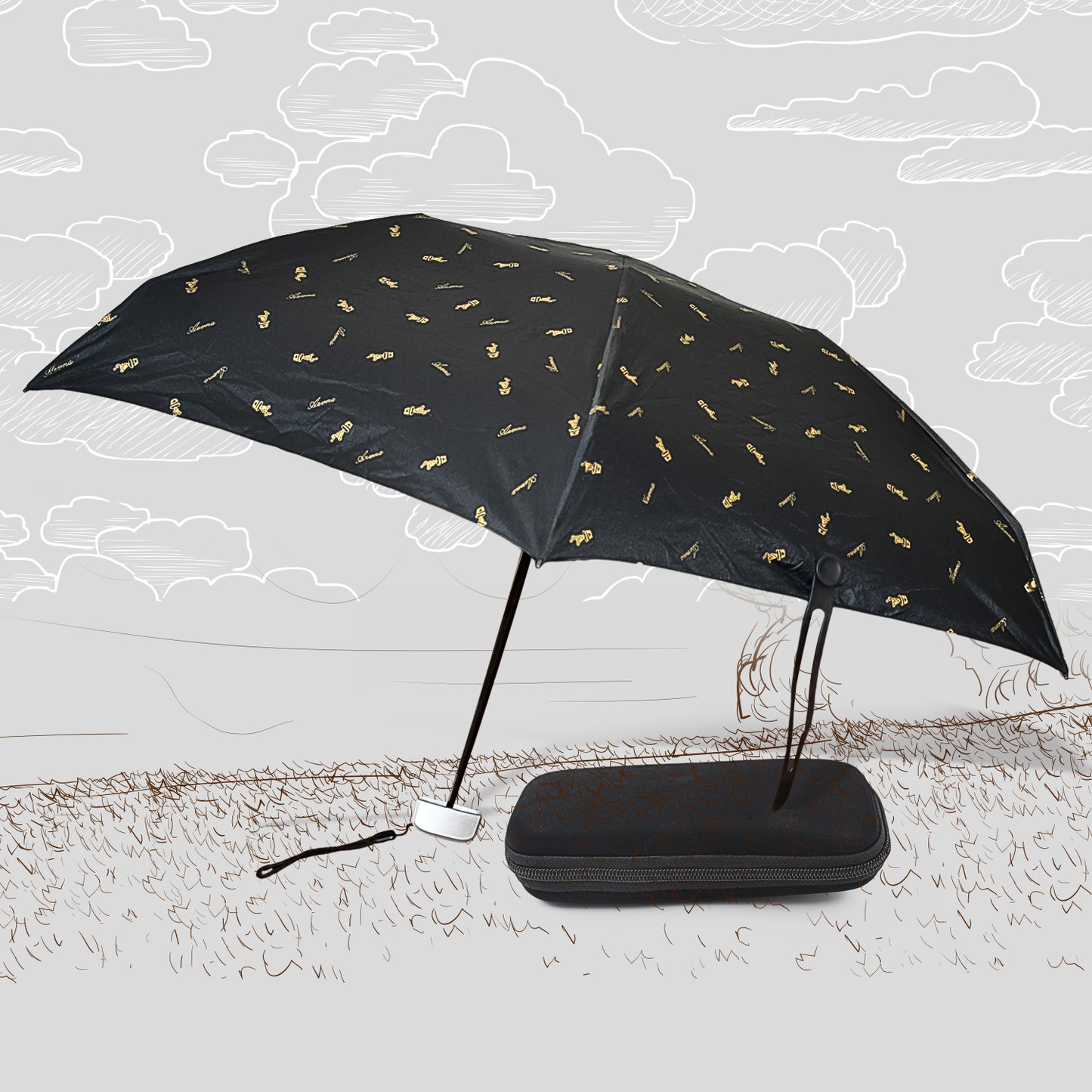 3-fold Umbrella Summer Sun And Rain Protectionfoldable Cute Umbrella Uv Protection Rain Sun Umbrella  Travel Accessories  Umbrella For Children Girls And Boys (1 Pc  With Zip Case) - Happy Price - Image 2