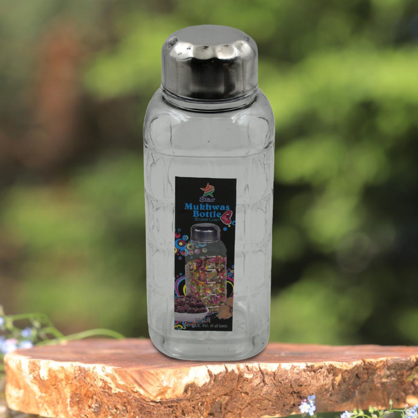 Plastic Transparent Mukhwas Bottle With Steel Cap  Mouth Freshener  Dryfruits Multipurpose Air Tight And Bpa Free Kitchen Storage Bottle (1 Pc) - Happy Price - Image 2