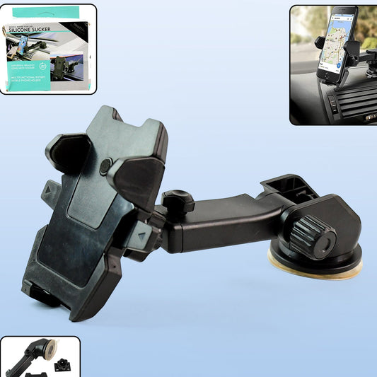 Universal Car Mobile Holder with 360° Rotation & Suction Cup Mount (1 Pc)