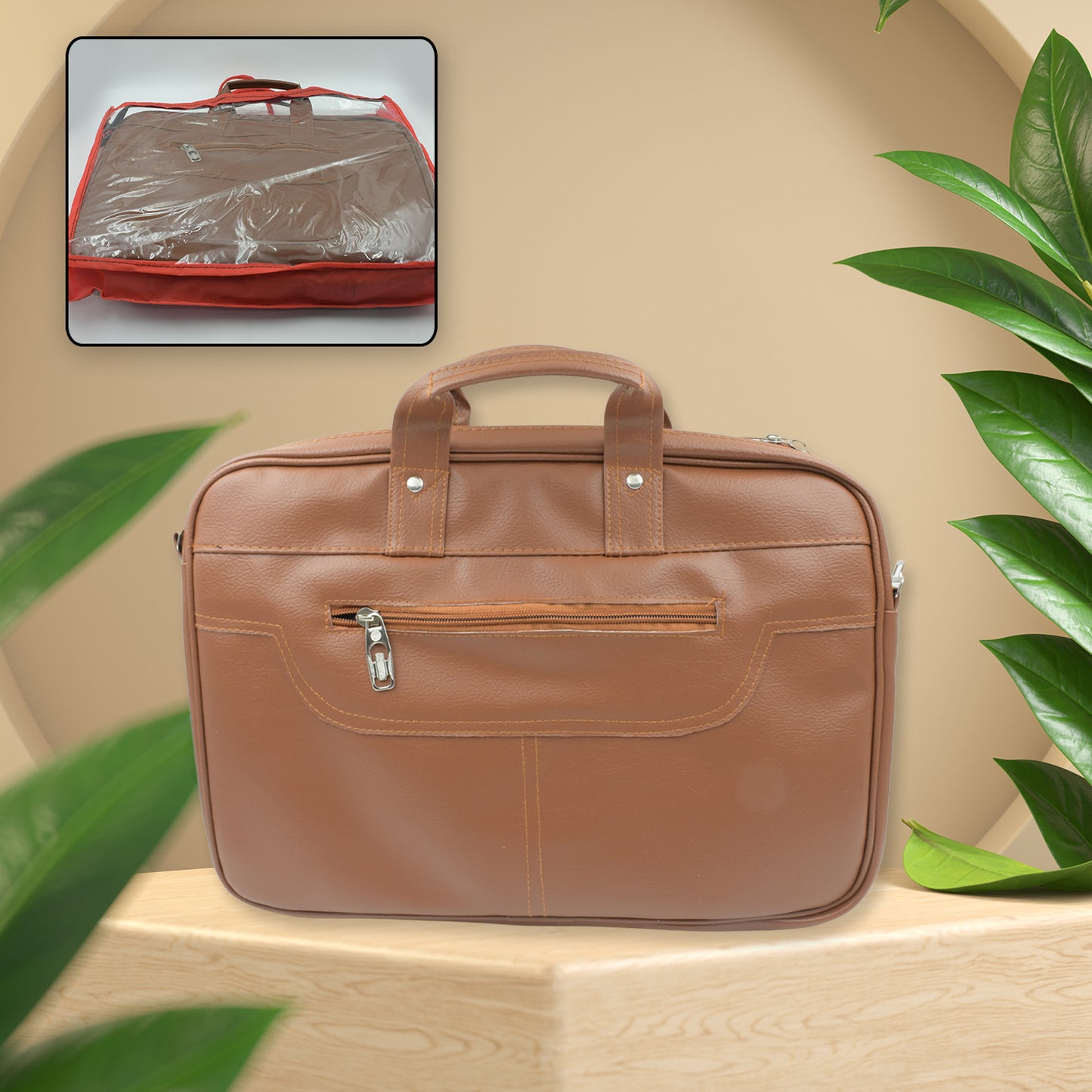 Multipurpose Bag Shoulder Side Bag Office Laptop Faux Leather Executive Formal Laptop  Macbook Messenger  Office  Travel  Business  Shoulder  Hand  Sling Bag For Men Women With Multiple Compartments - Happy Price - Image 2