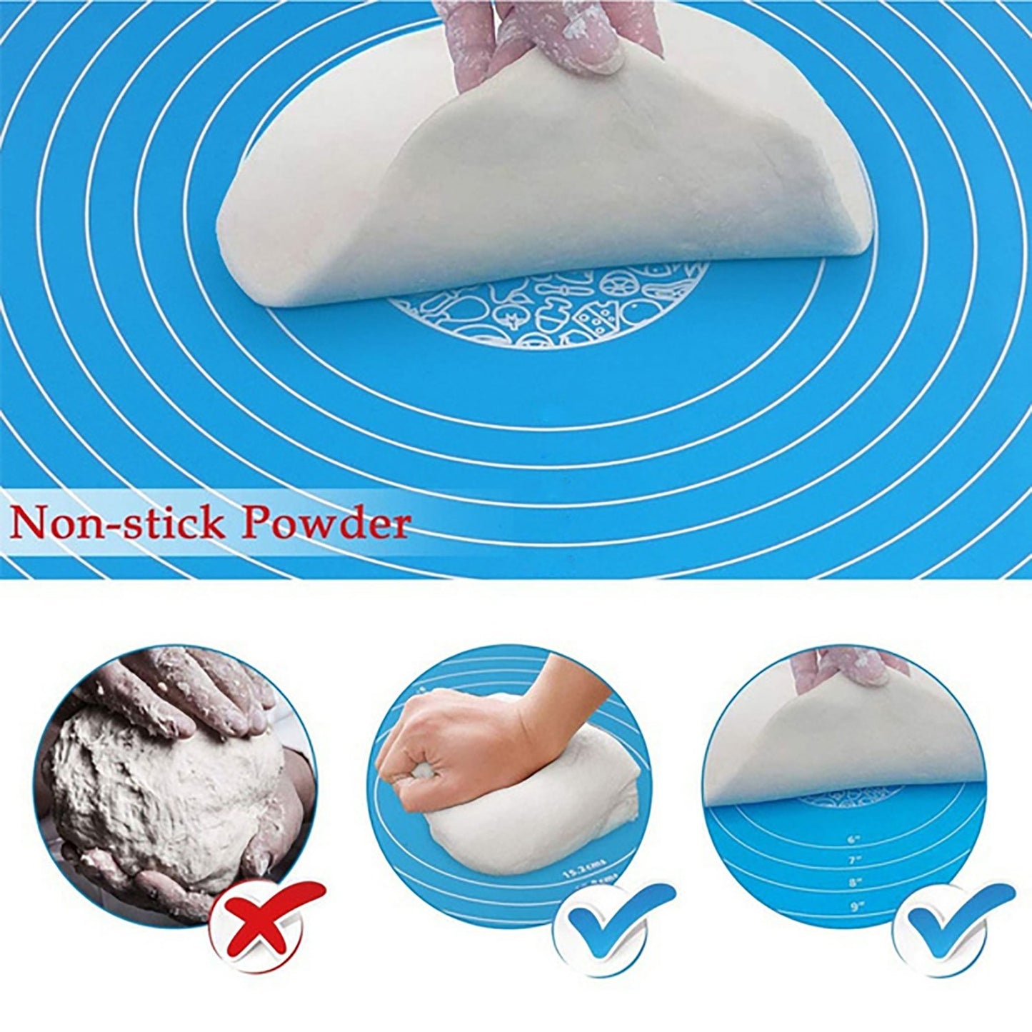 Rolling Mat Silicone Baking Mat Fondant Mat Sheet Chapati - Happy Price - Image 2