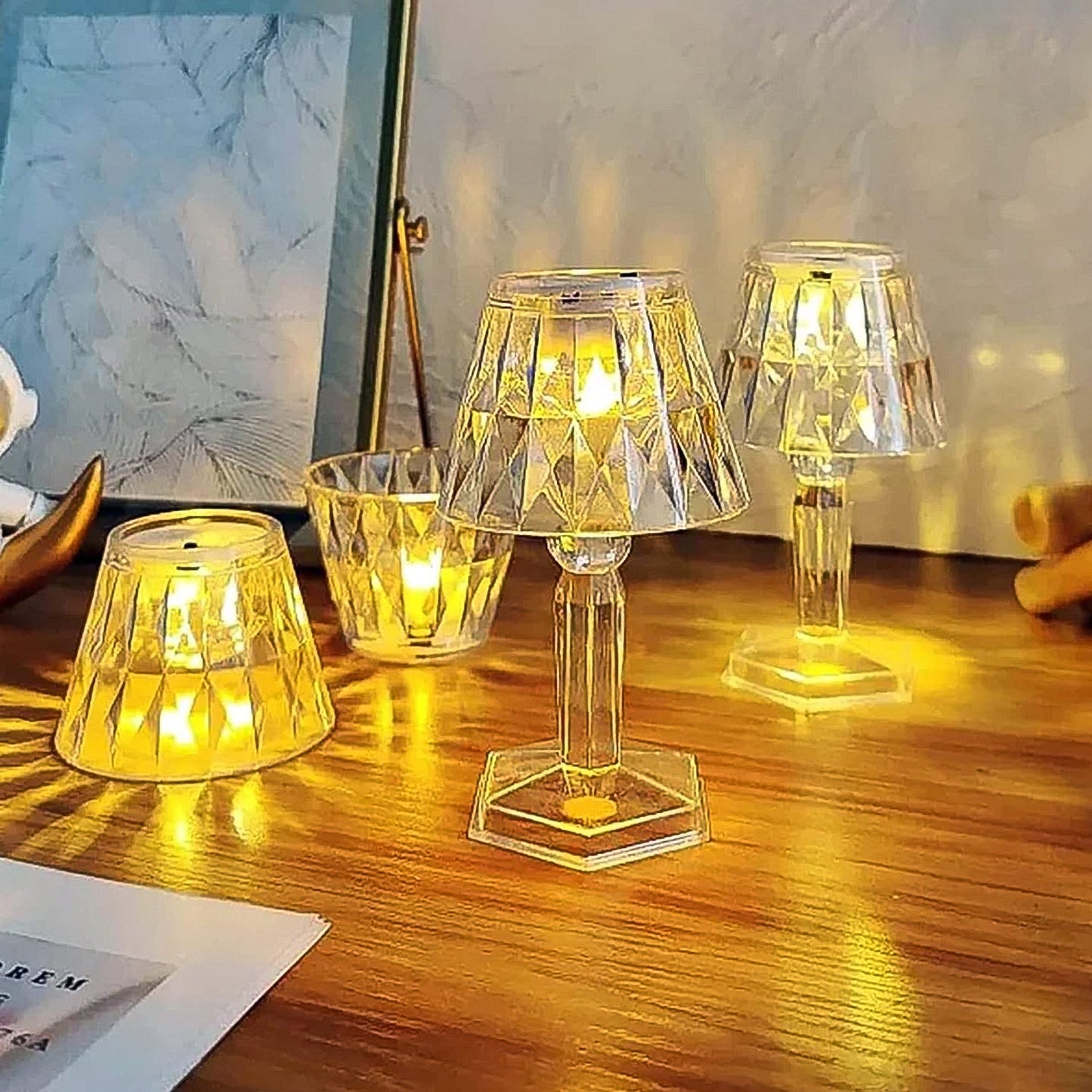 LED Projection Night Light Lamp - Decorative Flameless Acrylic Candle for Home Decor (1 Pc) - Happy Price - Image 3
