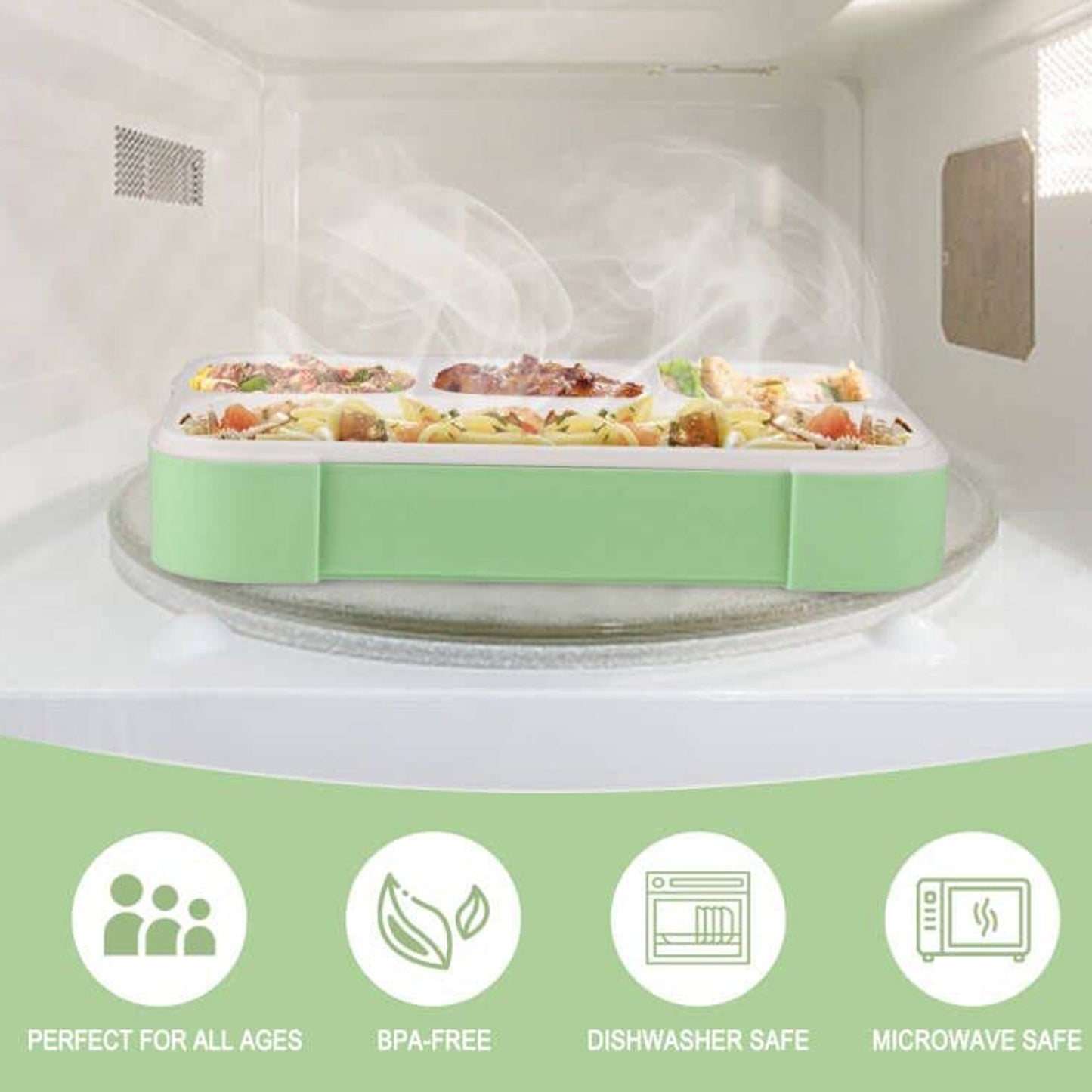 Lunch Box 4 Compartment With Leak Proof Lunch Box For School  Office Use - Happy Price - Image 5
