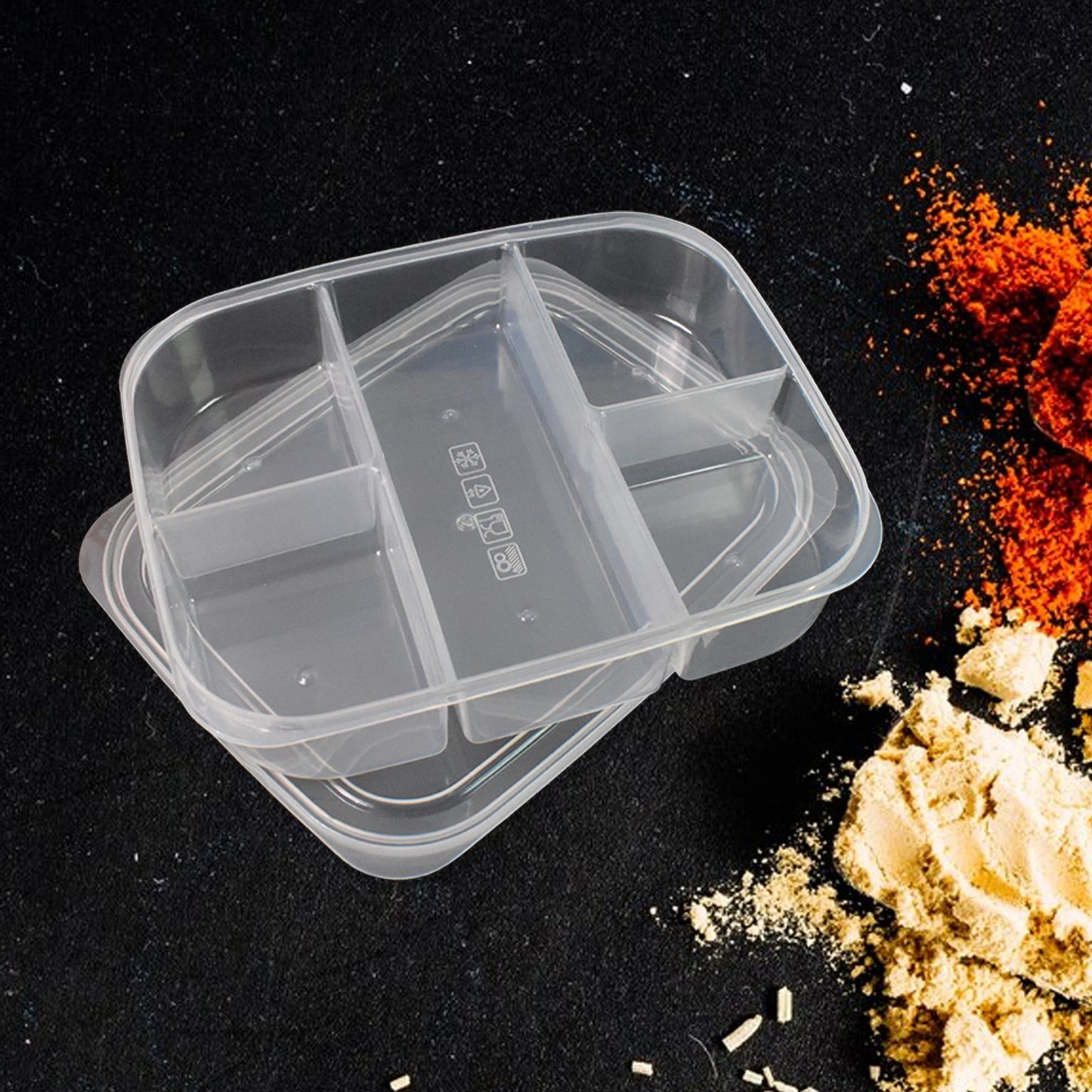 Plastic 5- Compartment Excellent Container Reusable Lunch Box (1 Pc) - Happy Price - Image 2
