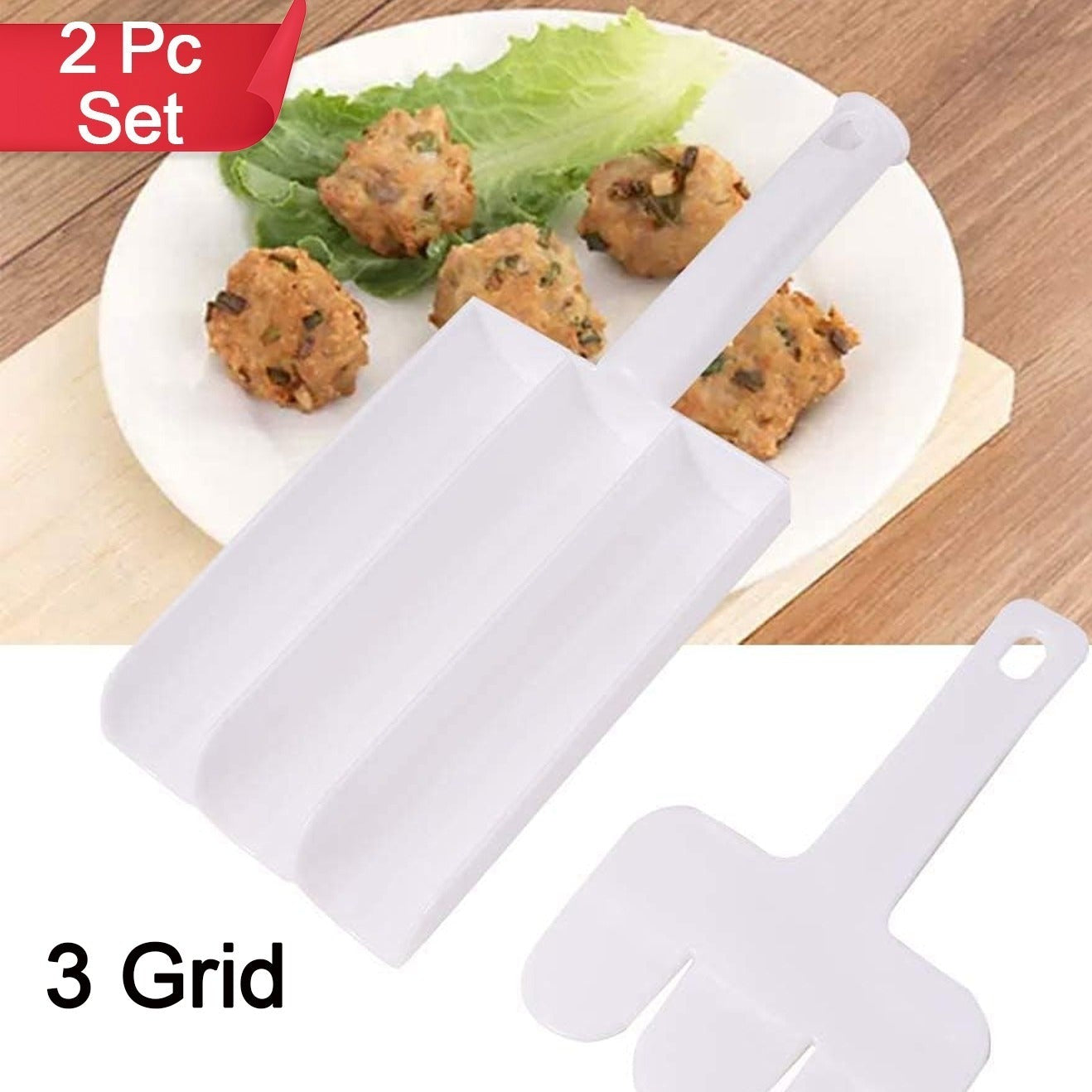 Small Multifunction Fritters Maker - Creative Fritters Scoop Multi-function Ball Maker  Portable Maker For Making Cake Balls Ice Cream Spoon Doughnut Hand Cutting Scoop(2pc Set) - Happy Price - Image 1