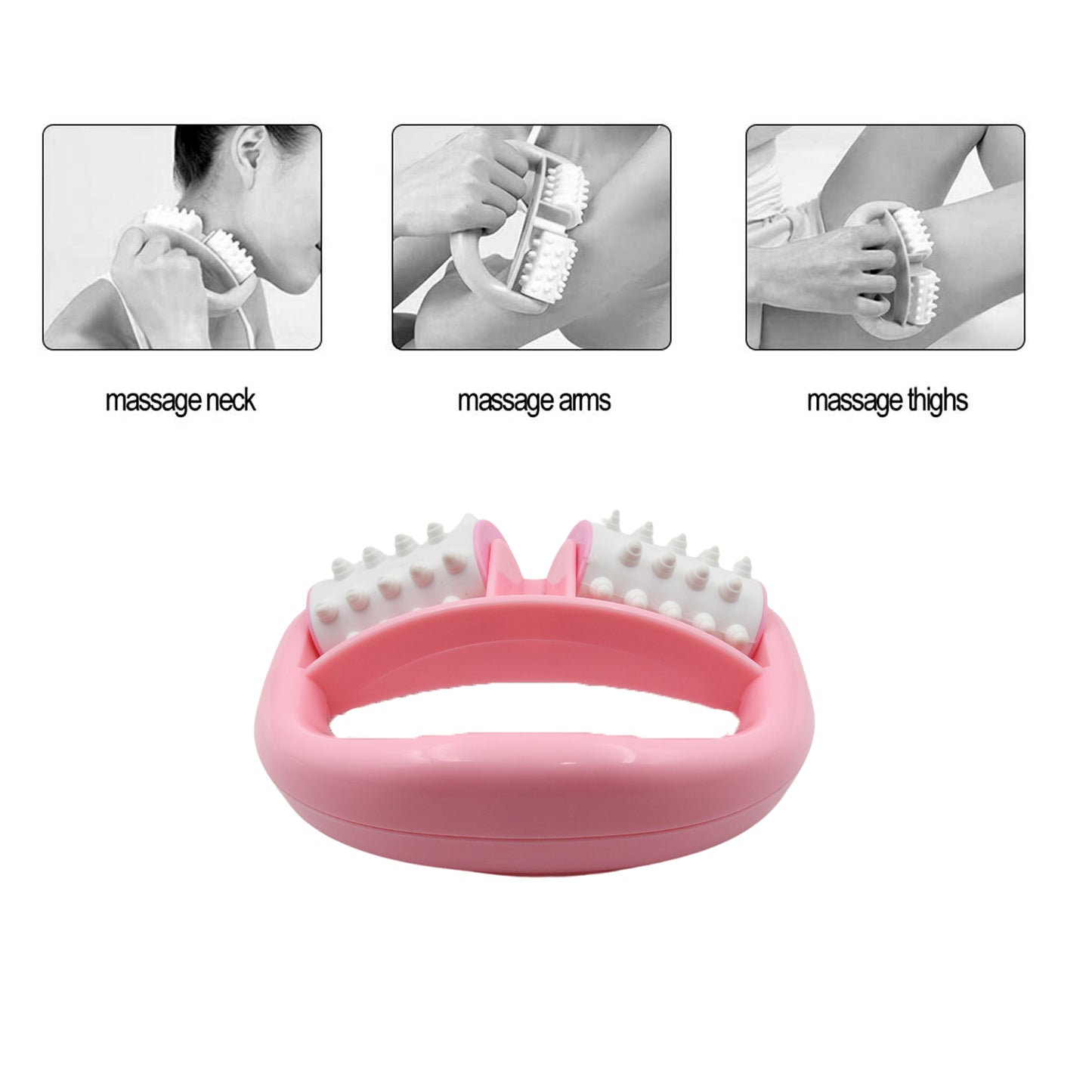 Manual Round Handle Plastic 2 Rollers Massage Roller Cellulite Roller For Legs Arms Back Muscle Pain Relief And Muscle Relaxation - Happy Price - Image 6