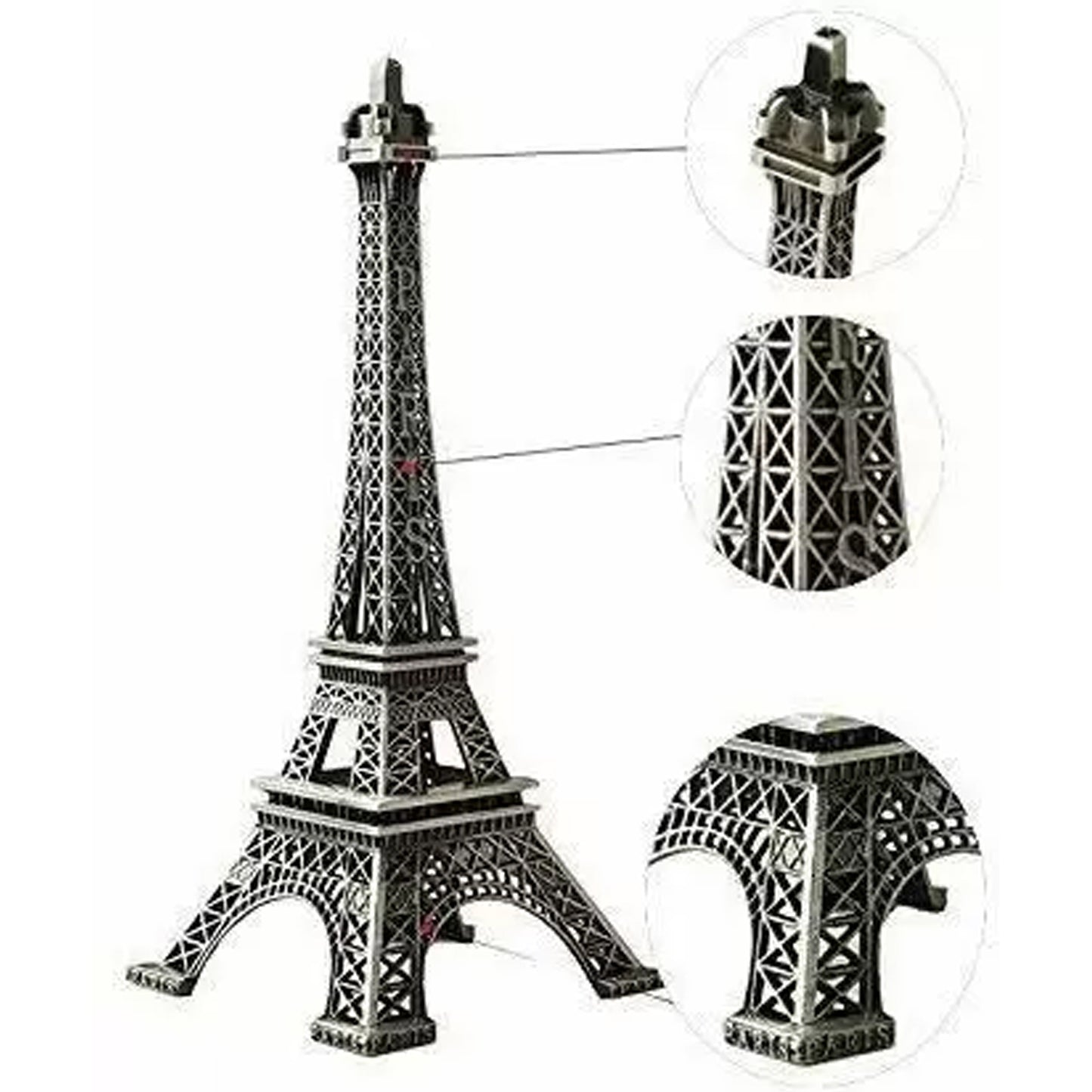 Antique Finish Metal Eiffel Tower Replica - Decorative Paris Landmark Showpiece