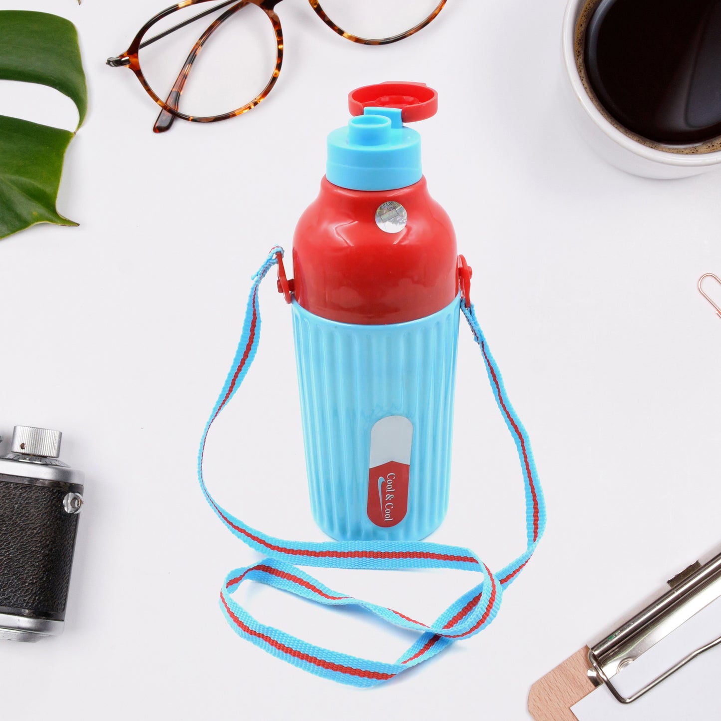 Plastic Sports Insulated Water Bottle With Dori Easy To Carry High Quality Water Bottle Bpa-free  Leak-proof For Kids School For Fridge Office Sports School Gym Yoga (1 Pc 500ml) - Happy Price - Image 2
