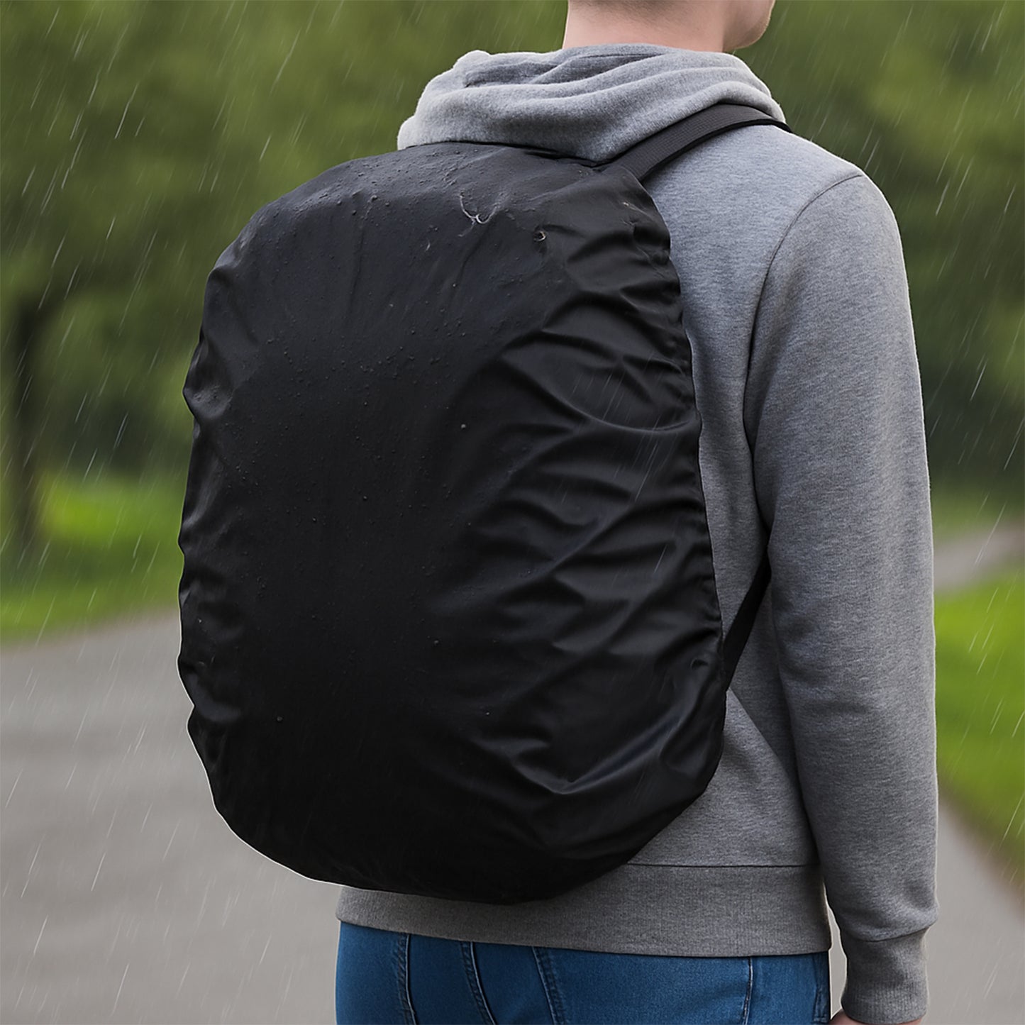 Heavy Waterproof Nylon Rain Coverdust Cover - Elastic Adjustable For Laptop Bags And Backpacks School Bag Waterproof Cover Dust Proof Backpack Laptop Bag Cover (1pc) - Happy Price - Image 3