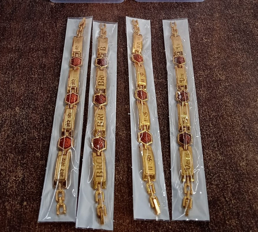Gold Plated Hexa Bead Bracelet Rakhi For Brother  (1 Pc) - Happy Price - Image 7