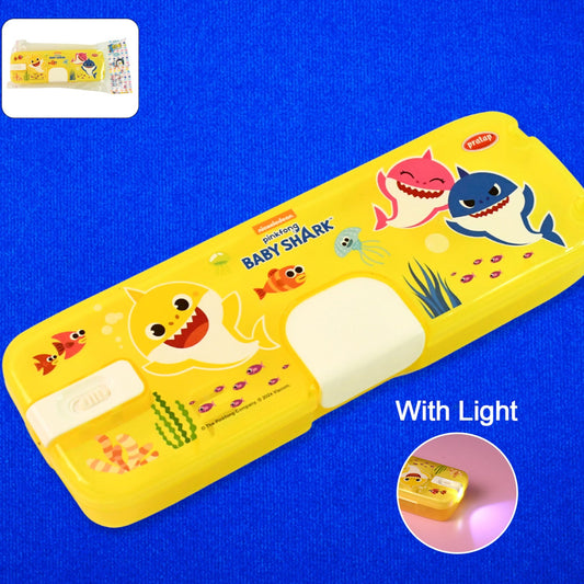 Plastic Pencil Box With Led Light  Cartoon Print (1 Pc) - Happy Price - Image 1