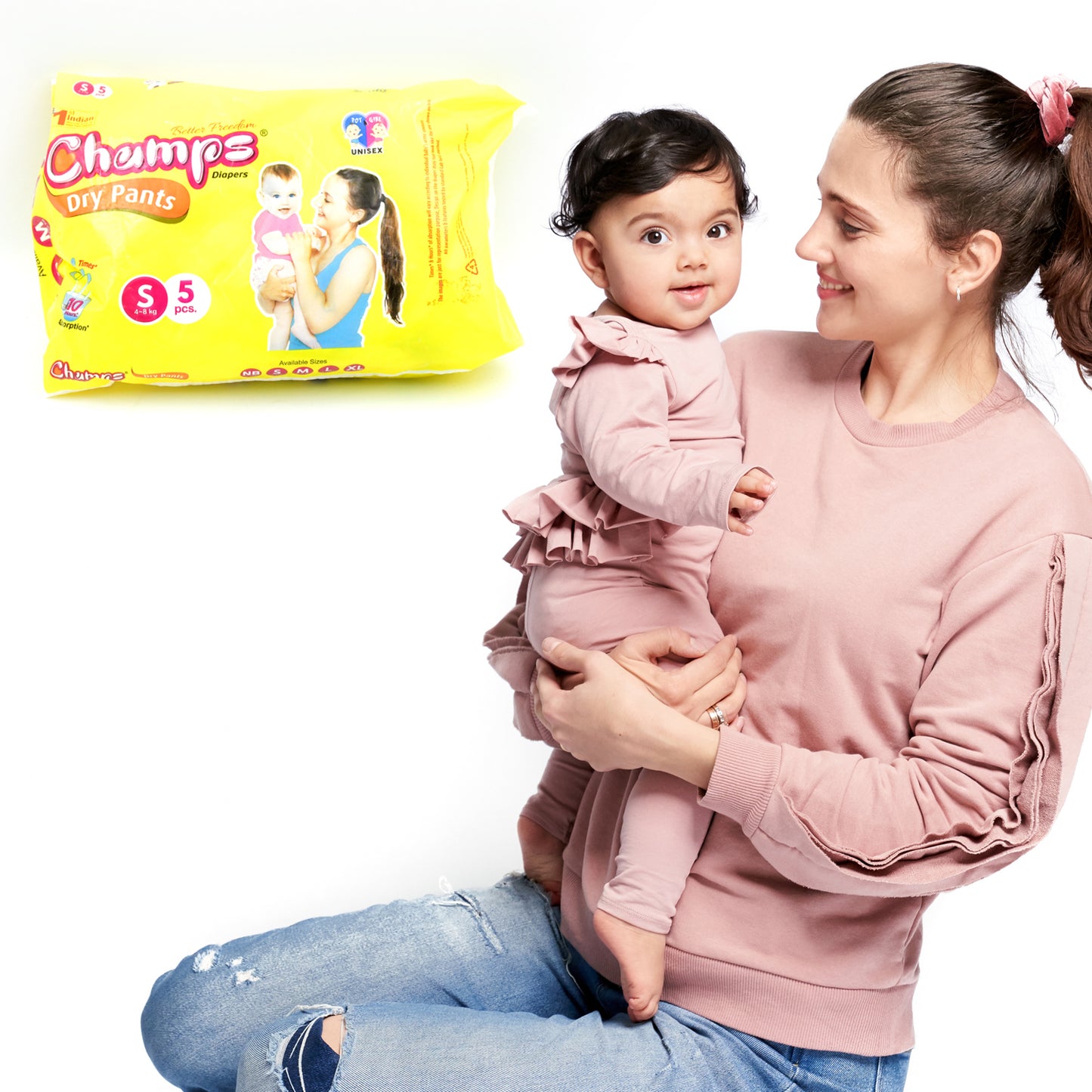 Small  Champs Dry Pants Style Diaper- Small Best For Travel  Absorption Champs Baby Diapers Champs Soft And Dry Baby Diaper Pants (S5 Pcs ) - Happy Price - Image 3