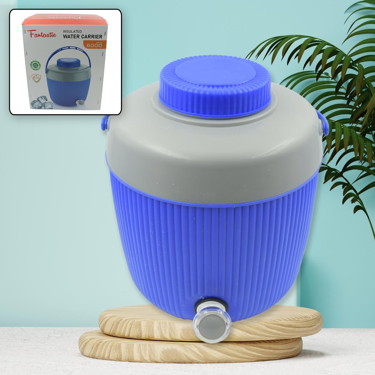 Insulated Water Jug Insulated Plastic Water Jug With A Sturdy Handle Water Jug Camper With Tap Plastic Insulated Water Water Storage Cool Water Storage For Home  Travelling (6000 Ml ) - Happy Price - Image 2