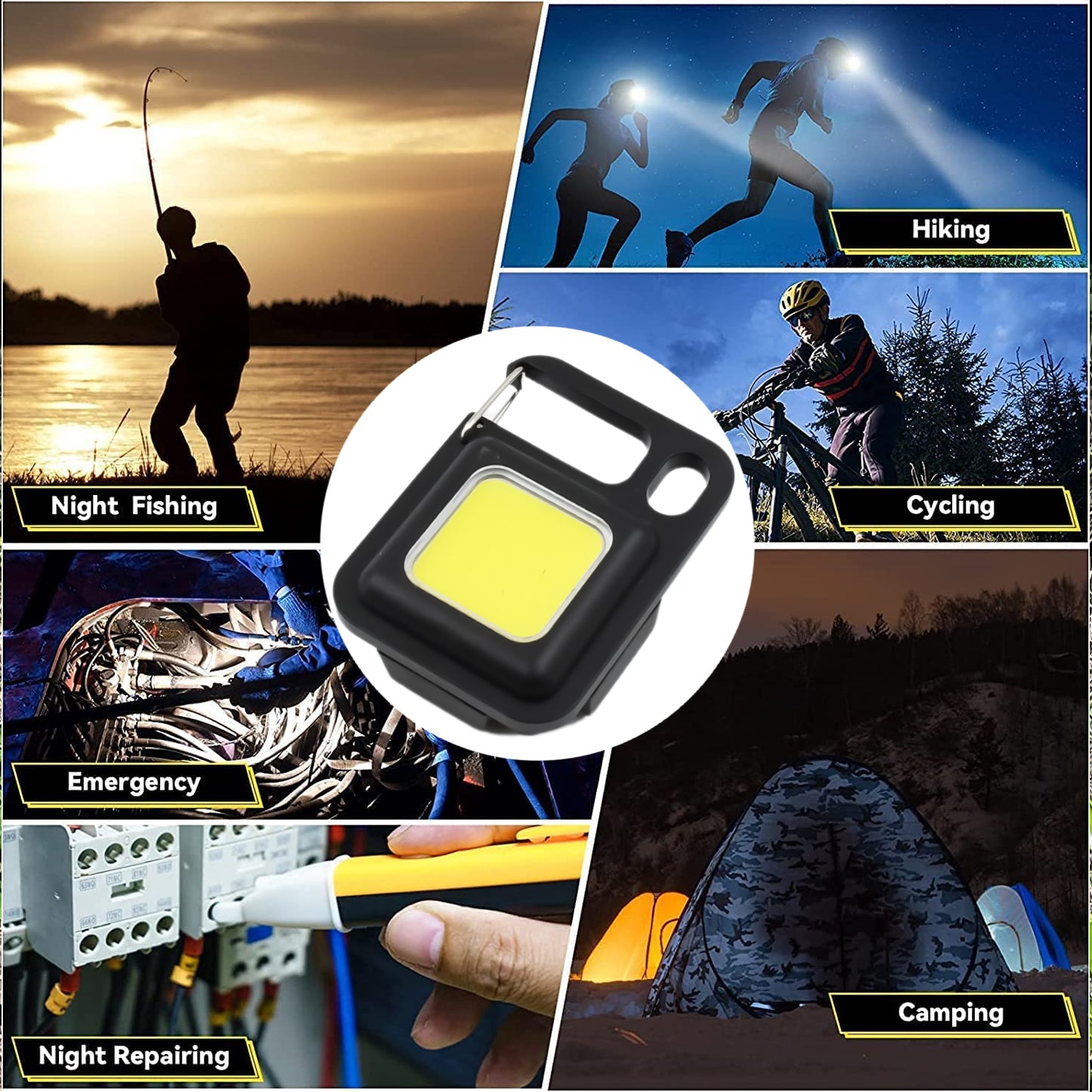 led battery Operated Keychain Flashlight Small Work Light Withfolding Bracket Bottle Opener For Camping Hiking Emergency (1 Pc  Moq - 36 Pcs) - Happy Price - Image 6