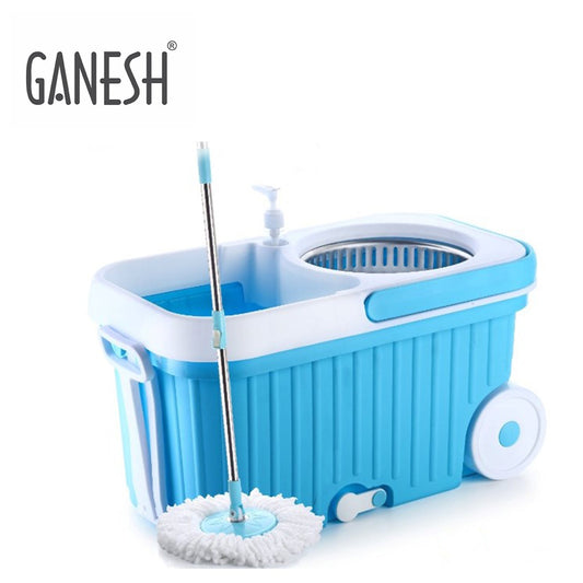 Spin Mop With Bigger Wheels And Plastic Auto Fold Handle For 360 Degree Cleaning - Happy Price - Image 1