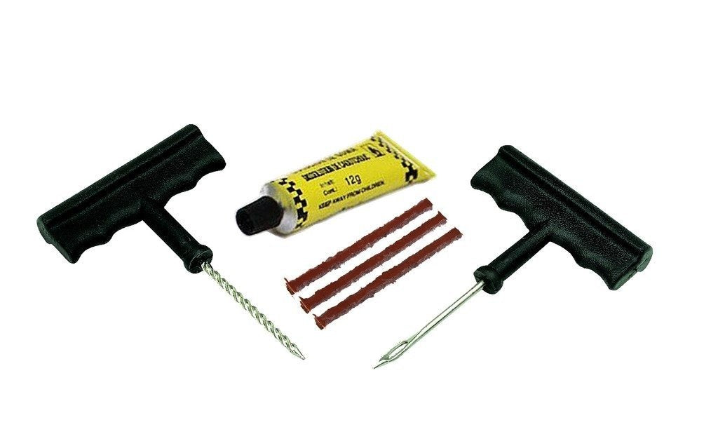 Puncture Repair Kit Tubeless Tyre Full Set With Nose Pliers Rubber Cement And Extra Strips For Cars Bikes - Happy Price - Image 2