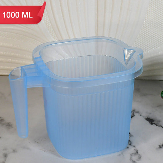 Plastic Square Transparent  Bath Water Mug (1 Pc  1000 Ml  Mix Color) - Happy Price - Image 1