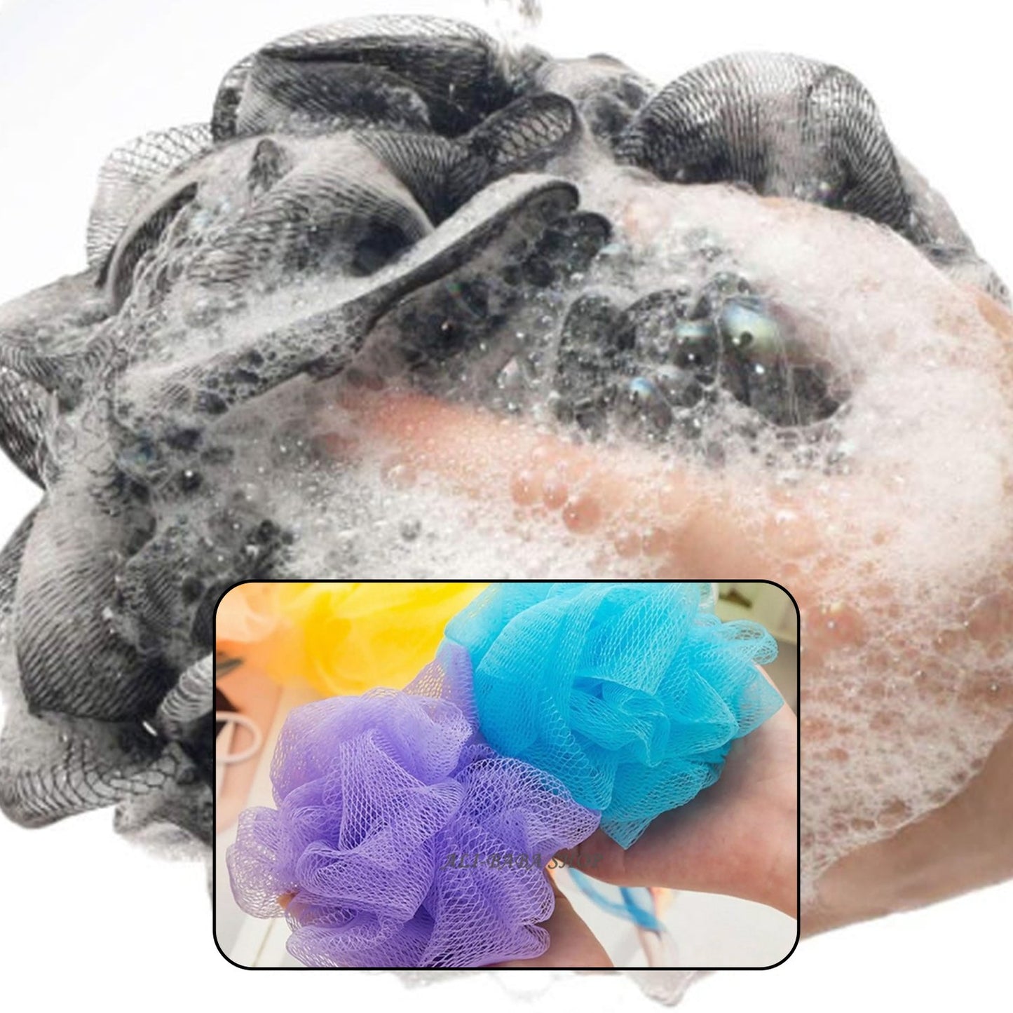Bath Shower Loofah Sponge Pouf Body Scrubber (Pack Of 6pcs) - Happy Price - Image 5