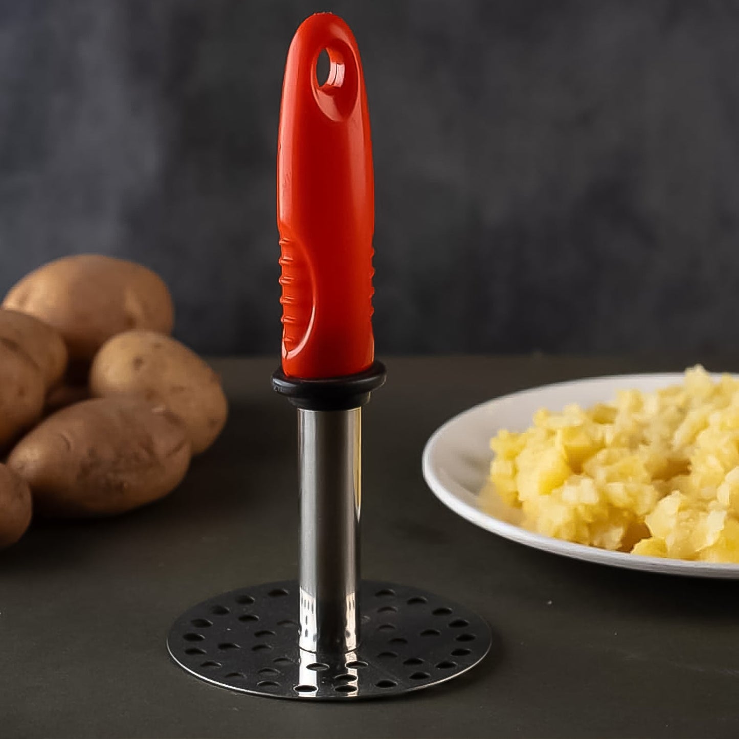 High Grade Stainless Steel Potato Masher Paubhaji  Pav Bhaji Masher With Plastic Handle (1 Pc) - Happy Price - Image 4