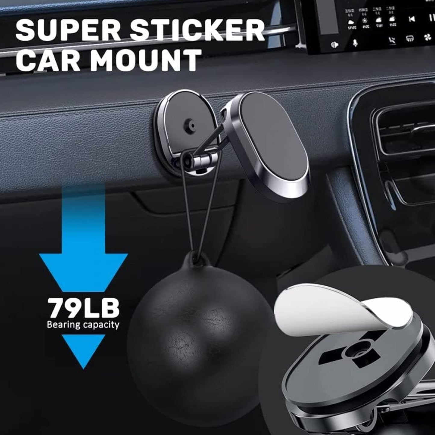 360 Rotating Magnetic Alloy Car Phone Mount - Pack of 1