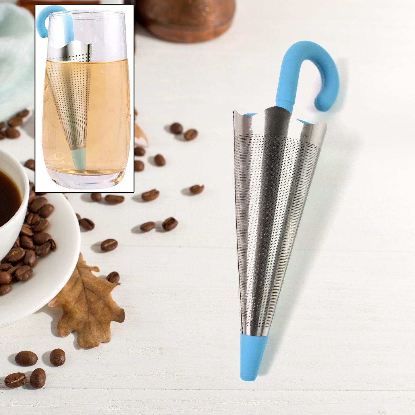 Reusable Cute Umbrella Tea Strainer Without Tray  Stand (1 Pc  Mix Color) - Happy Price - Image 2