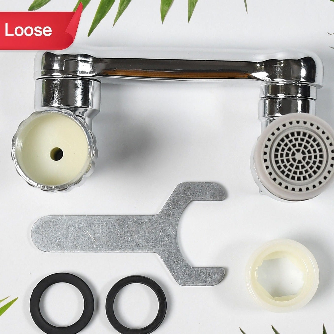 Splash Faucet Filter Faucet 1080 Rotating Faucet Sprayer Head Double O-ring Design Movable Tap Water Saving Sink Aerator Extender For Bathroom Kitchen ( Loose ) - Happy Price - Image 1