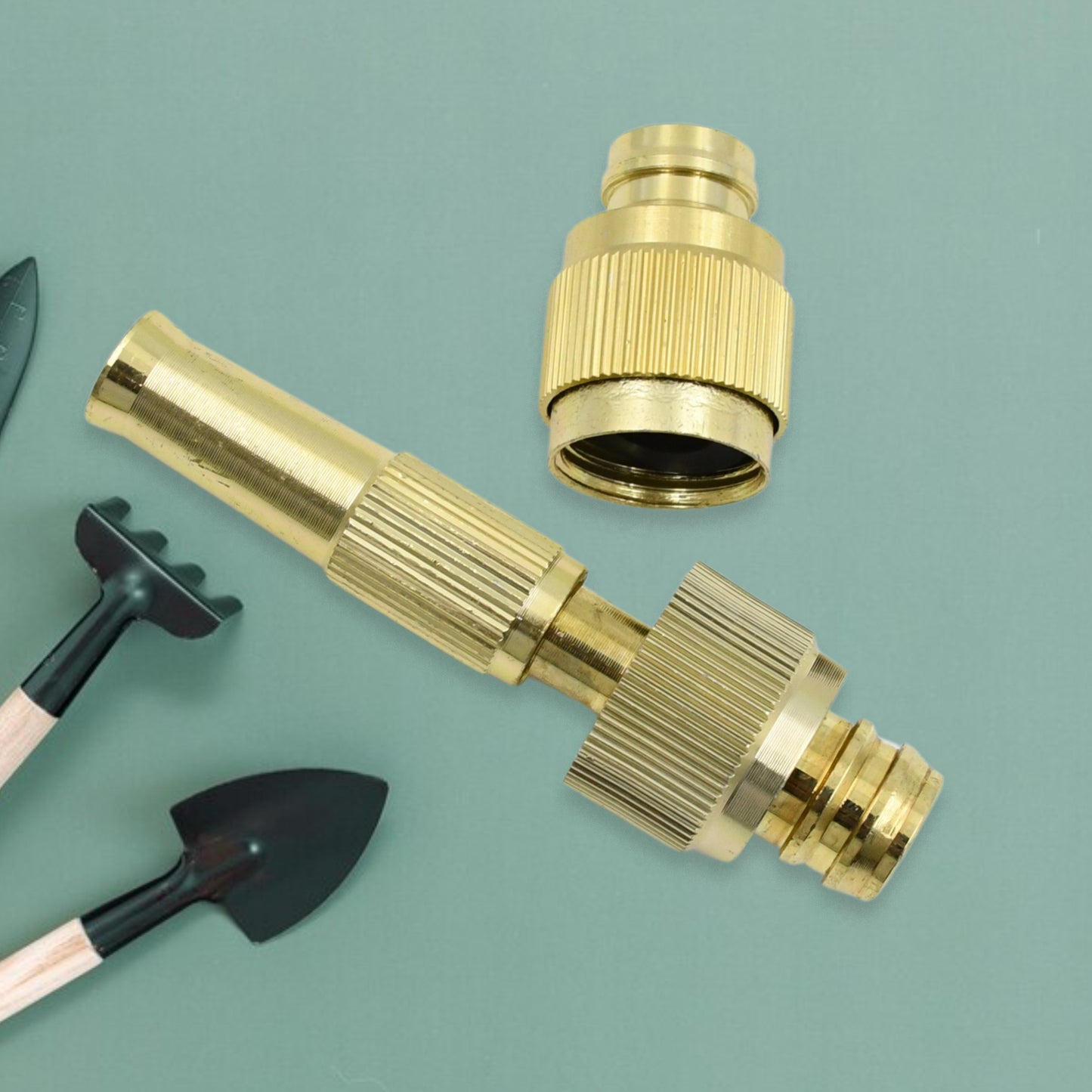 Water Spray Nozzle For Water Pipe Booster Nozzle For Car Wash Nozzle With High Pressure Water Adjustable Brass Nozzle Water Spray Gun For Gardening Watering Tools - Happy Price - Image 2