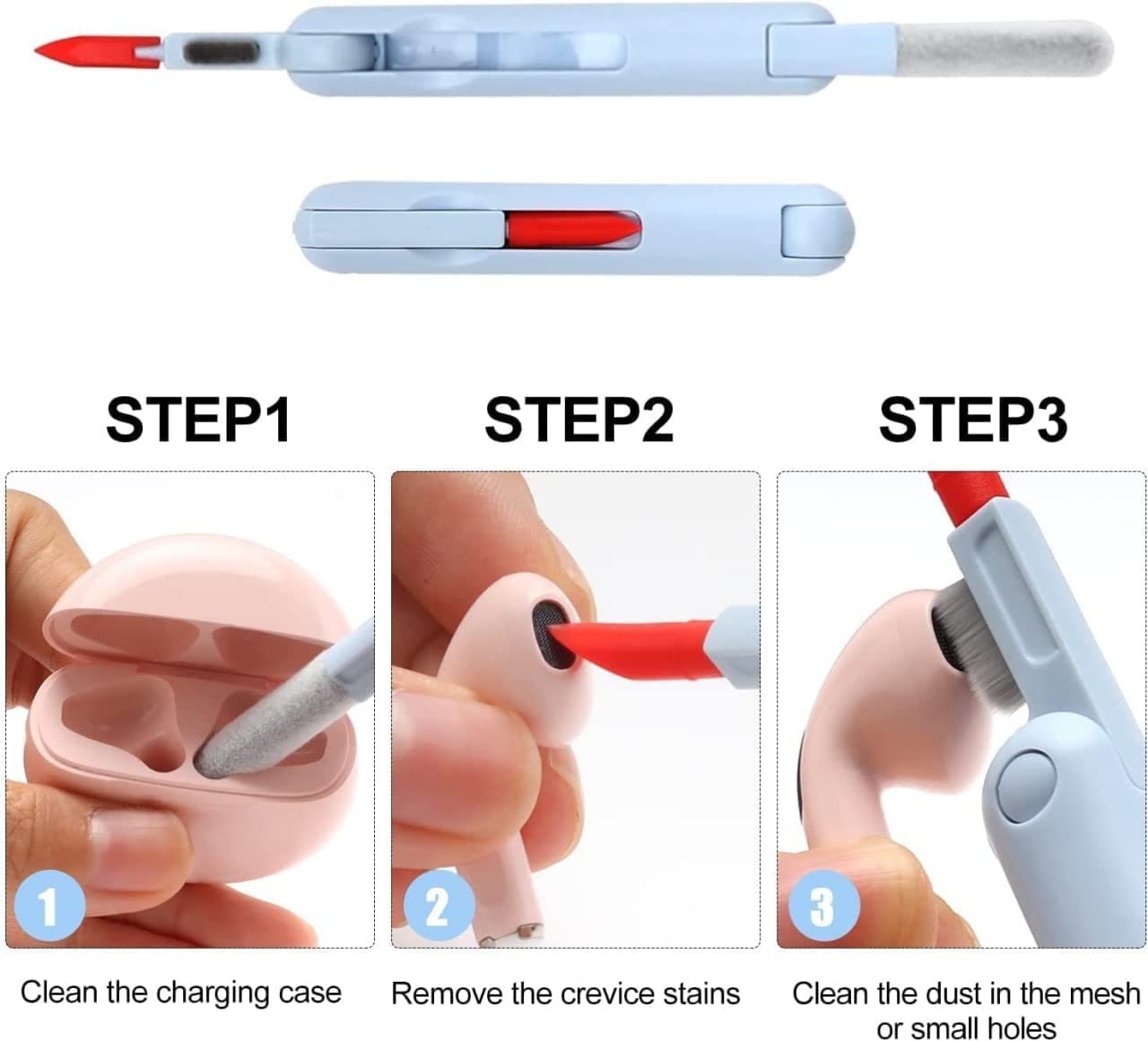 7 In 1 Electronic Cleaner Kit Cleaning Kit For Monitor Keyboard Airpods Screen Dust Brush Including Soft Sweep Swipe Airpod Cleaner Pen Key Puller And Spray Bottle - Happy Price - Image 4