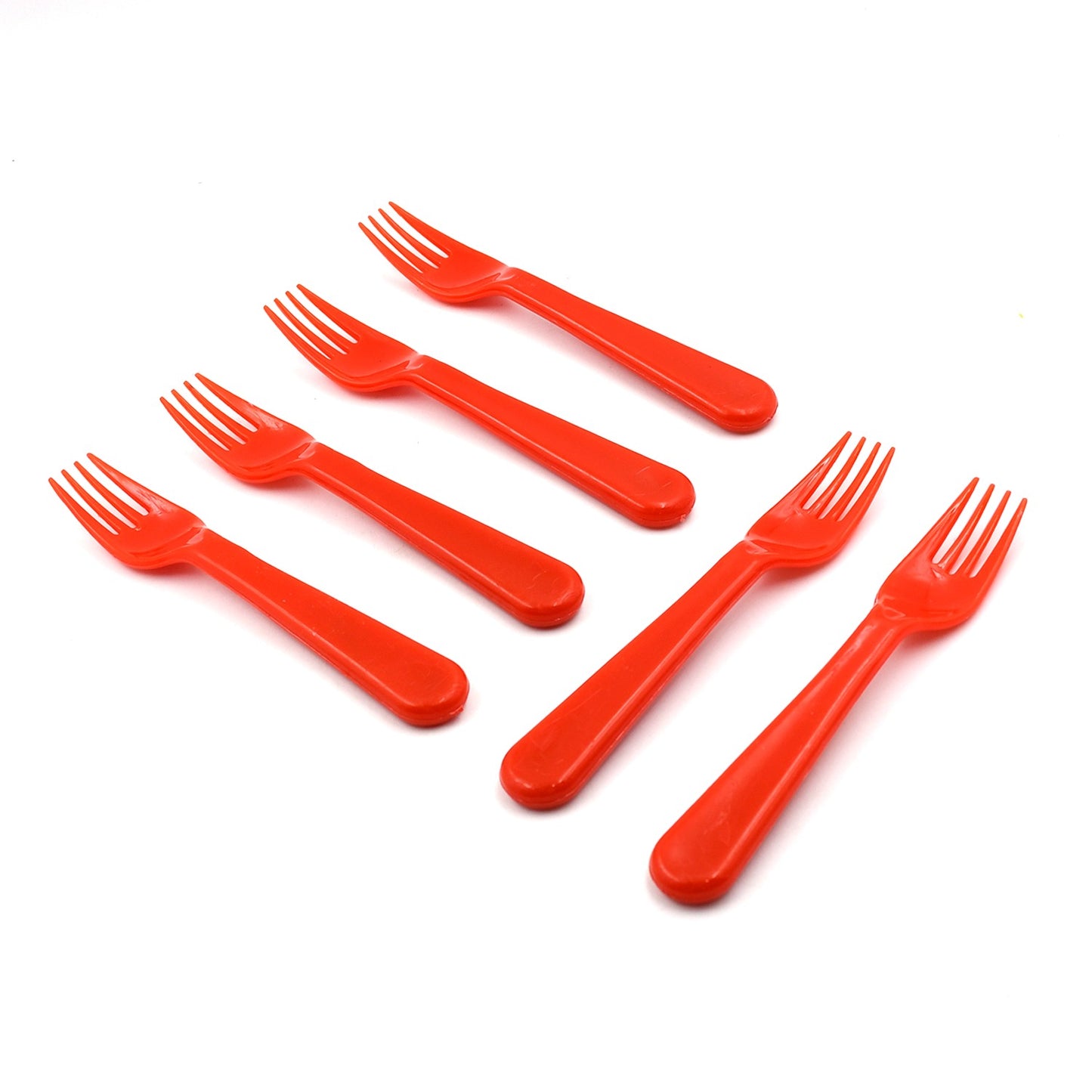 Plastic Fork Spoon Fork Spoon Set Fruit Fork Spoon Set  Baby Fork Spoonvegetable Fork Spoon Plastic Salad Spoon Dessert Spoon (6pc Set) - Happy Price - Image 4