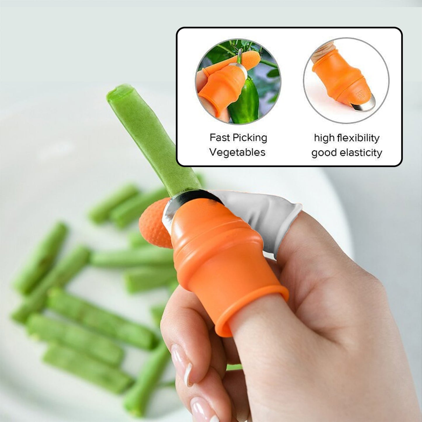 Vegetable Thumb Cutter And Tool 5pc Set With Effective Sharp Cutting Blade System - Happy Price - Image 6
