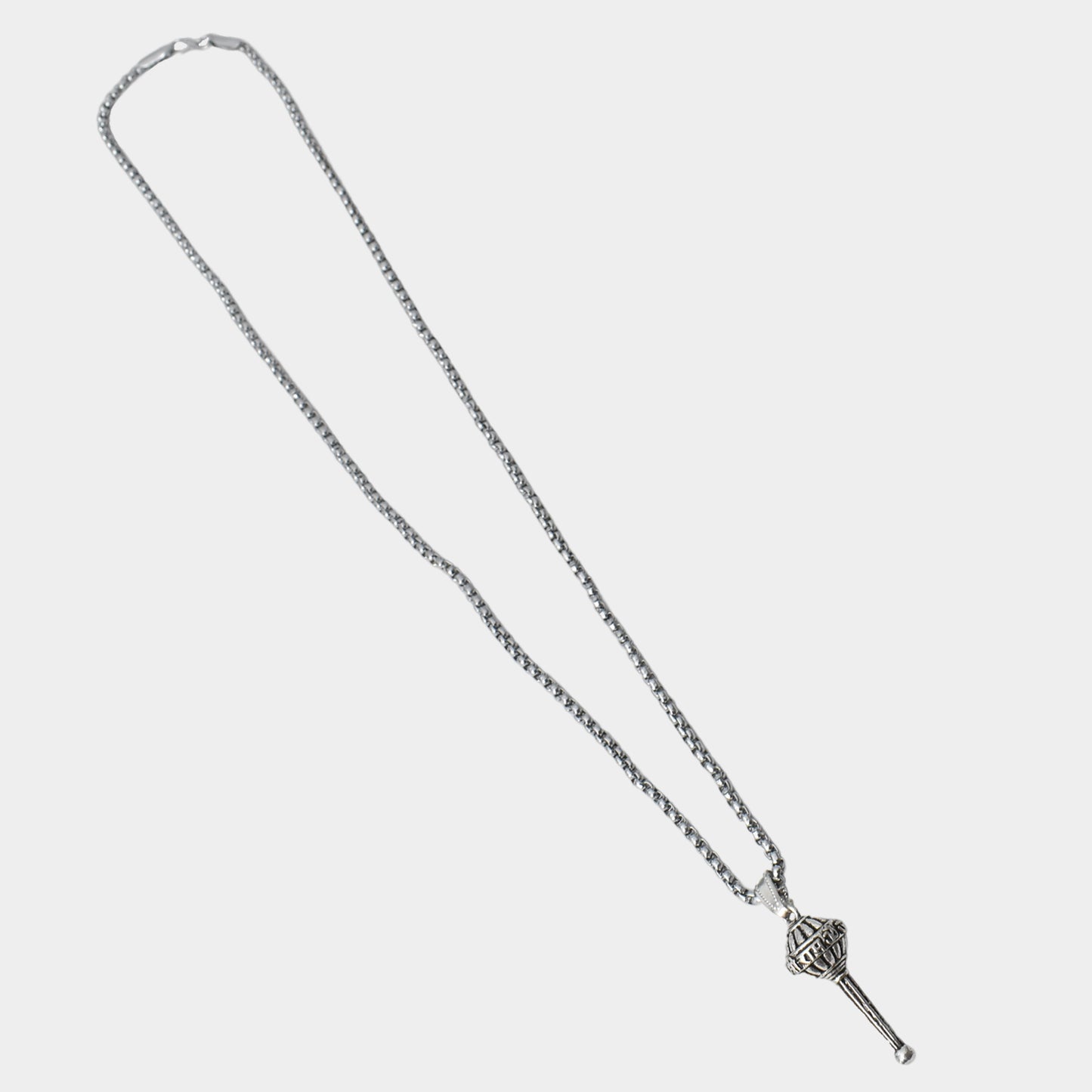 Silver Chain With Gada Pendant  Locket (1 Pc) - Happy Price - Image 5
